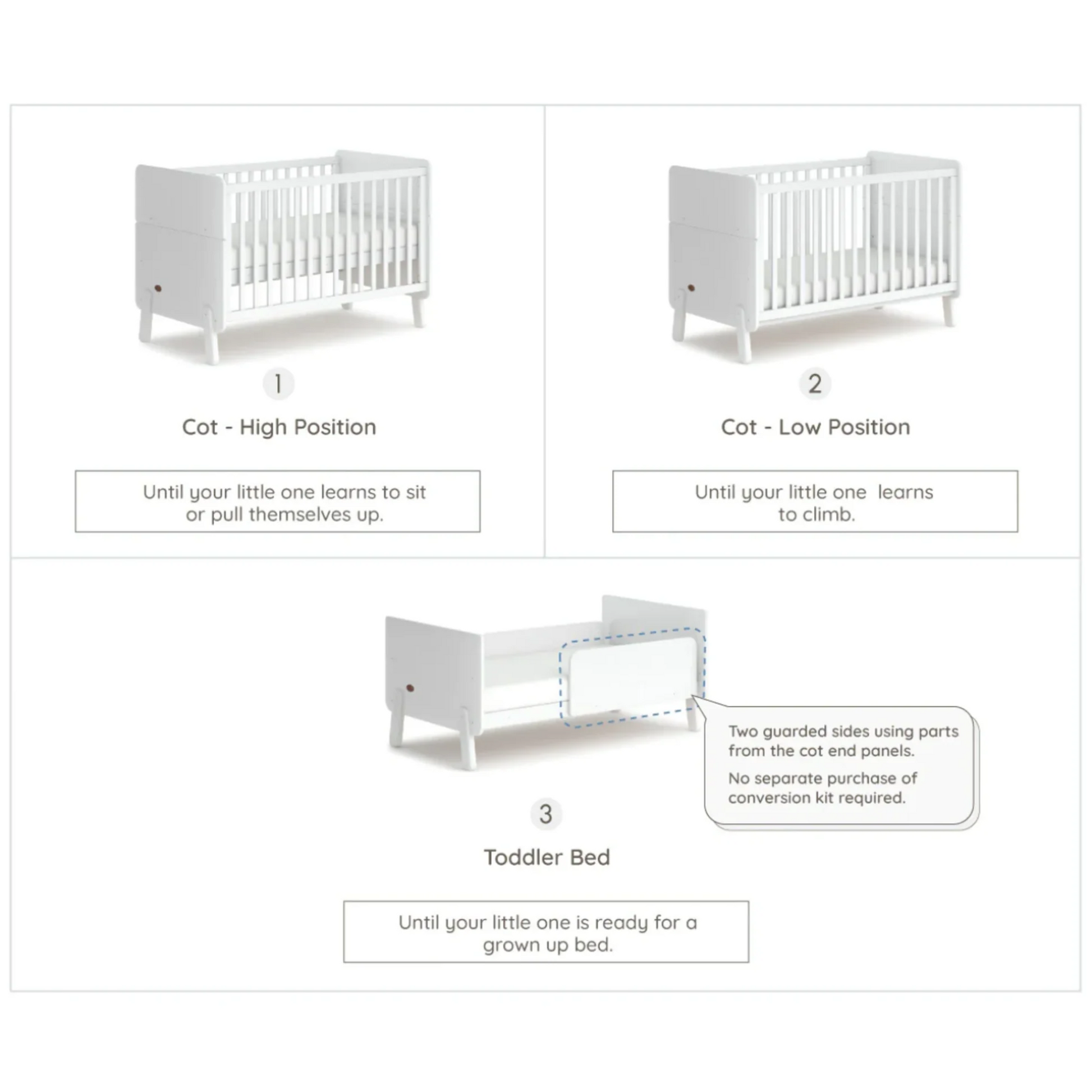 Boori Natty Baby Cot, Barley White