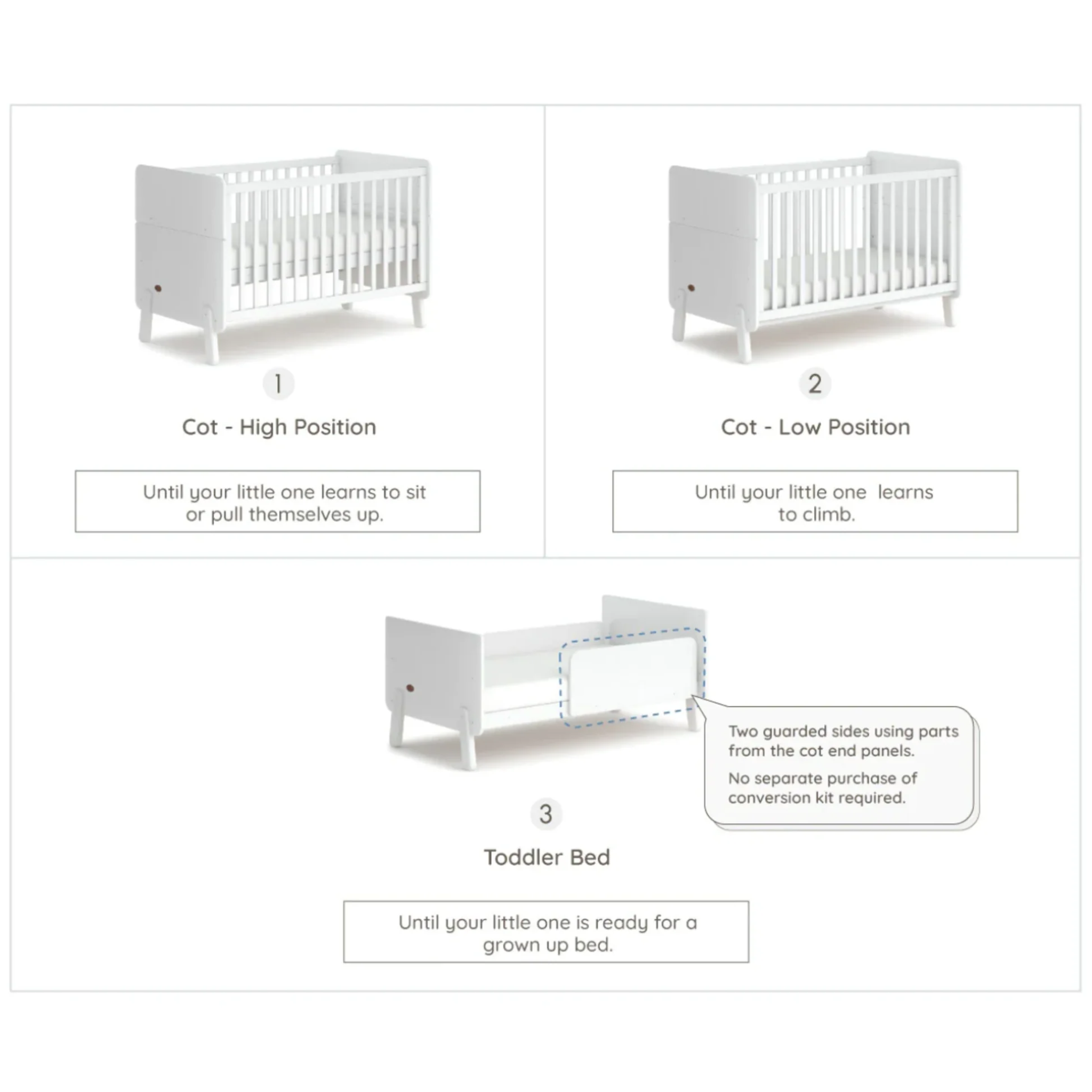 Boori Natty Baby Cot, Barley White