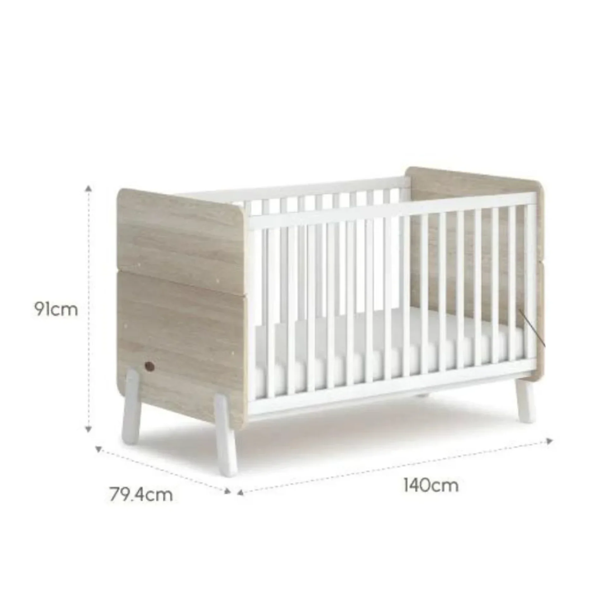 Boori Natty Baby Cot, Barley White
