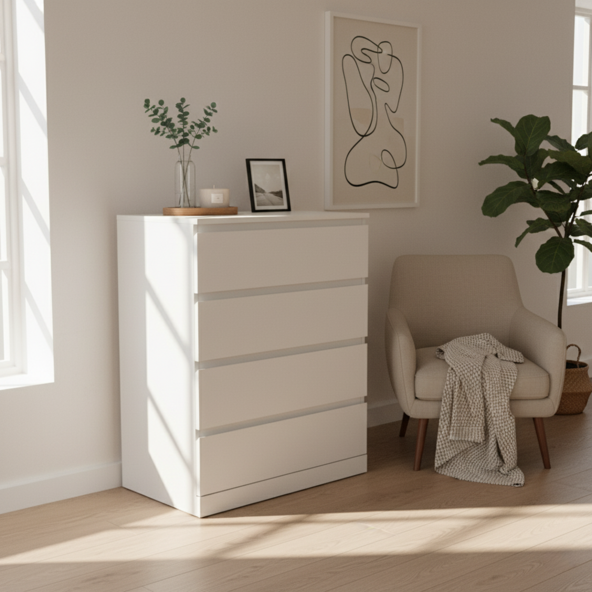 Loft Ensio Chest of 4 drawers, Off-White