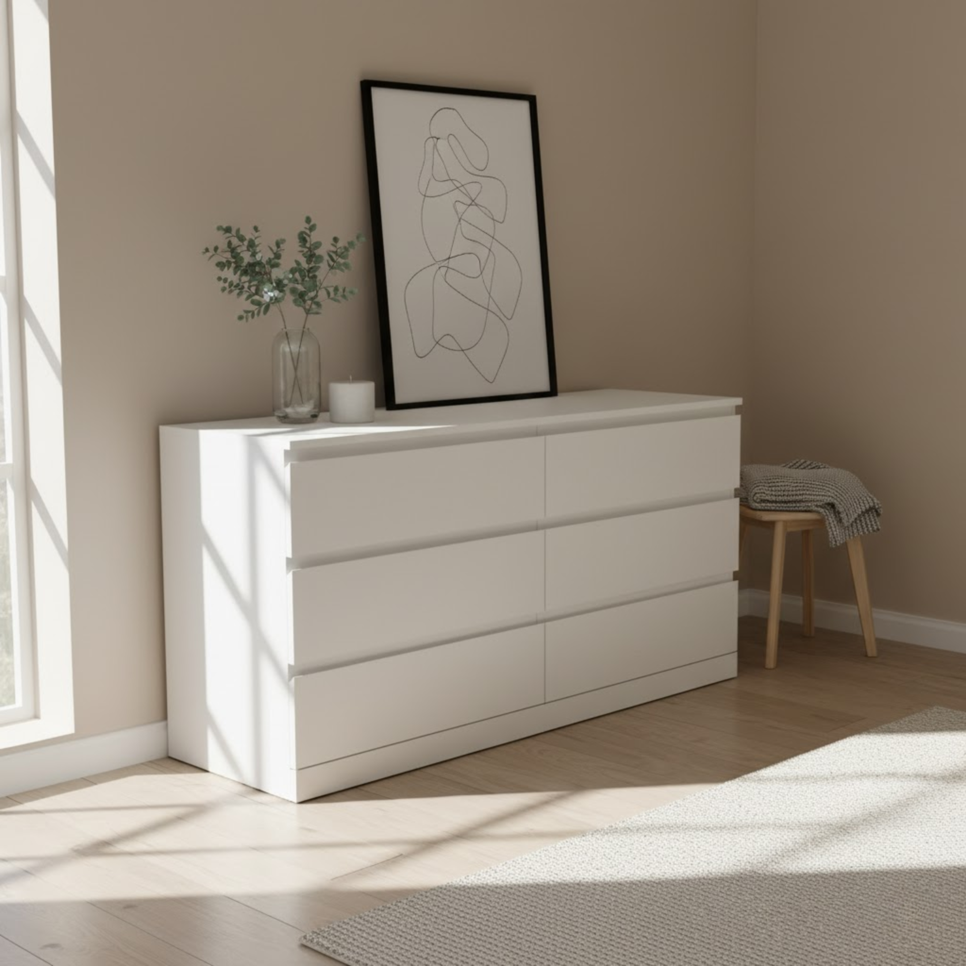 Loft Ensio Chest of 6 Drawers, Lowboy, Off-White