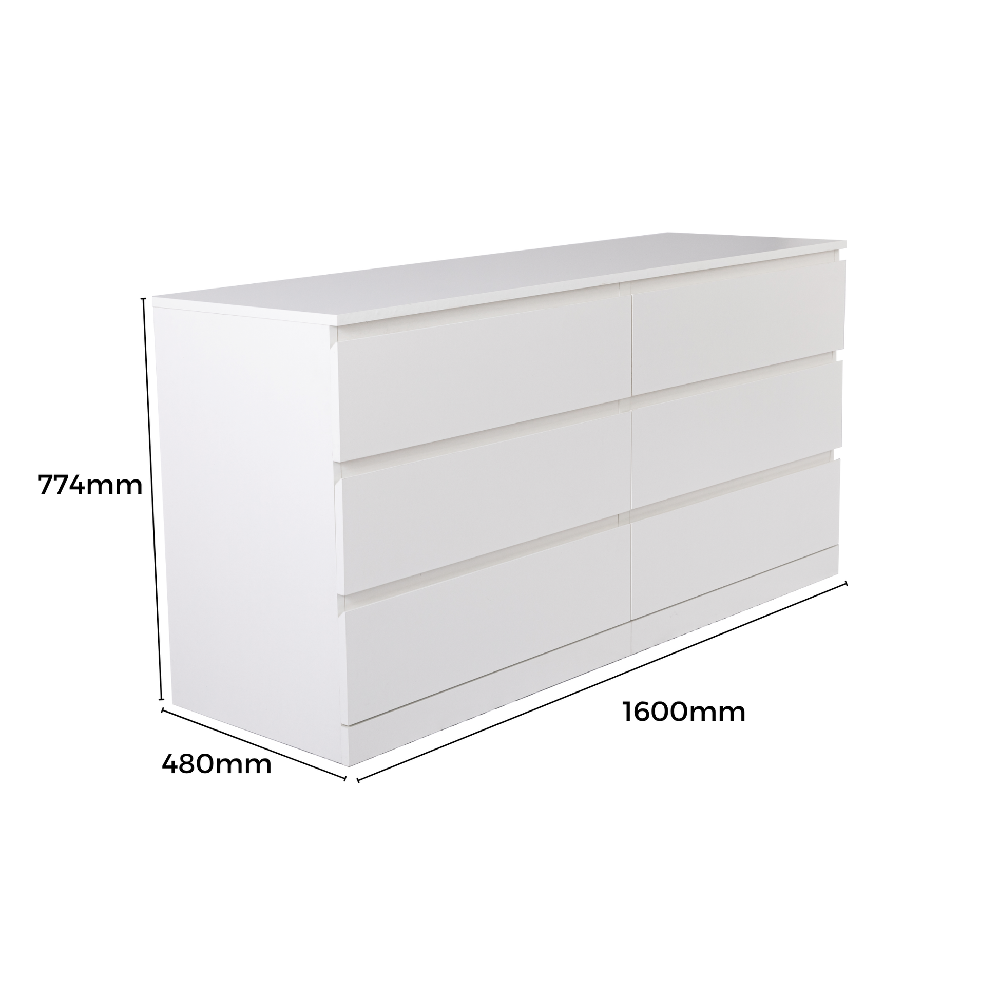 Loft Ensio Chest of 6 Drawers, Lowboy, Off-White
