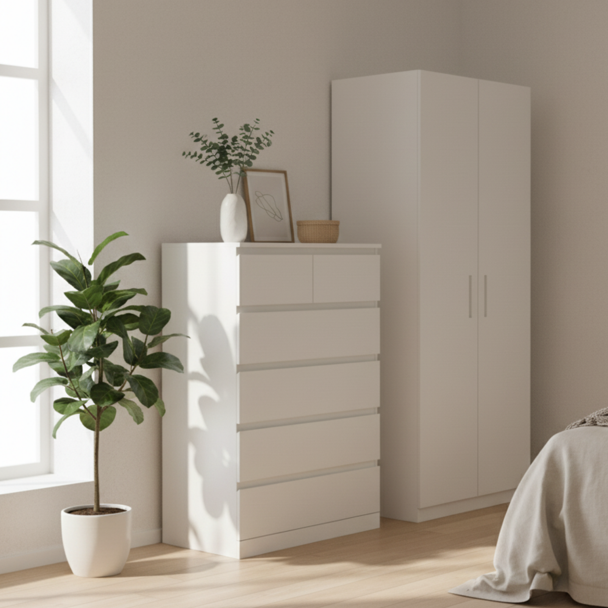 Loft Ensio Chest of 6 Drawers, Tallboy, Off-White