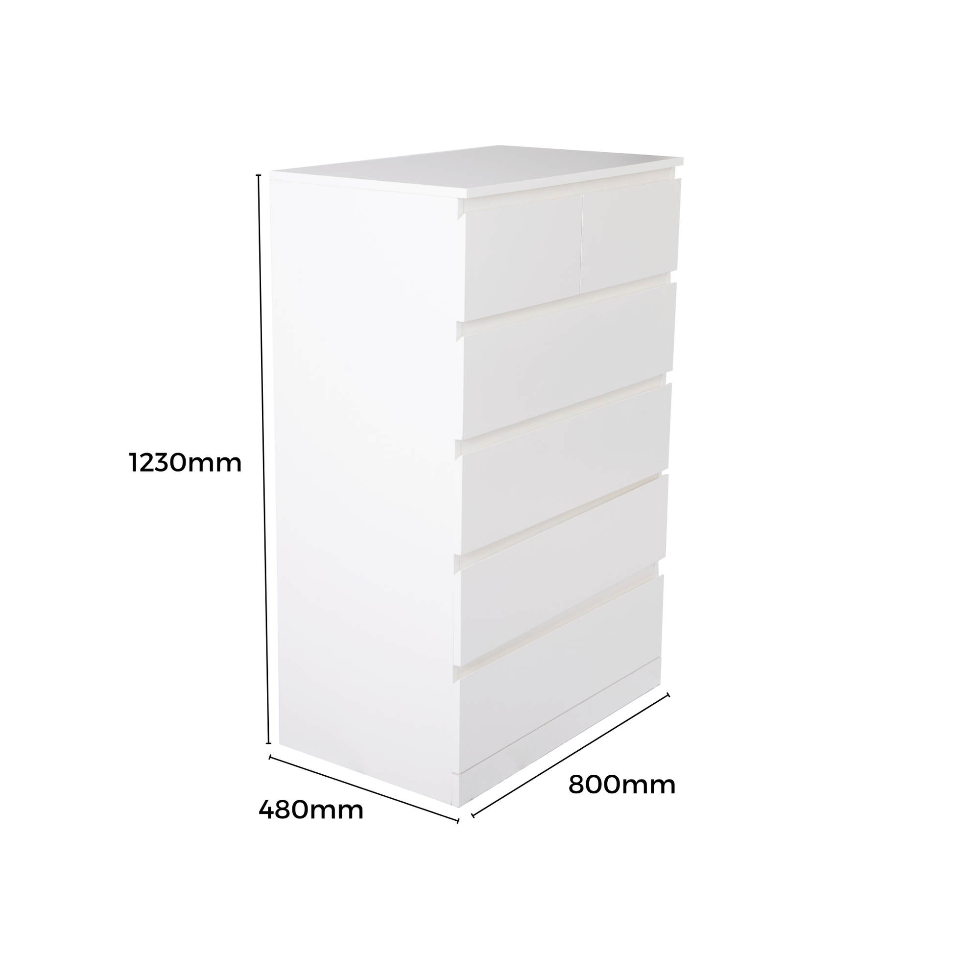 Loft Ensio Chest of 6 Drawers, Tallboy, Off-White