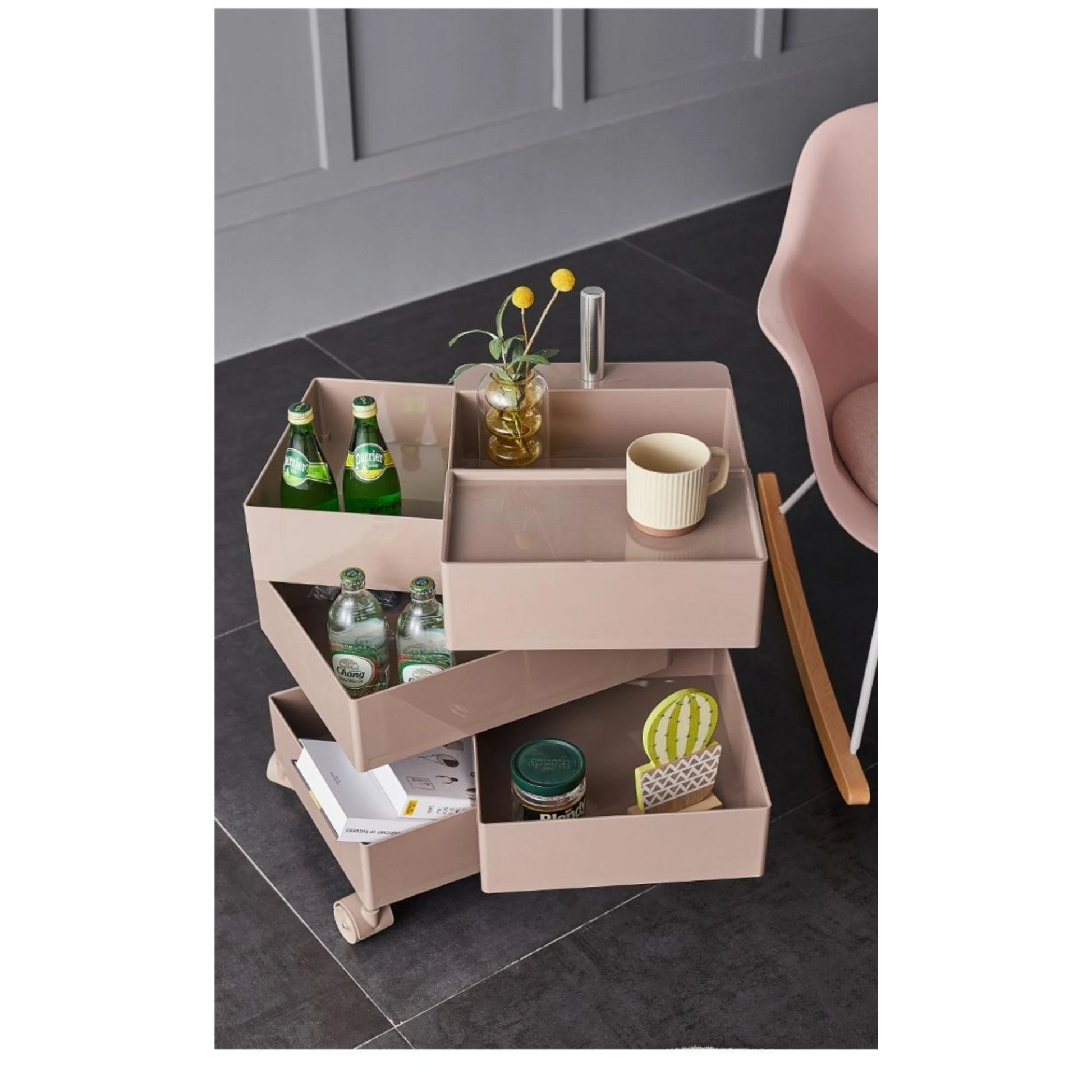 MODE Rosa Rotatable Trolley Cart, Pink