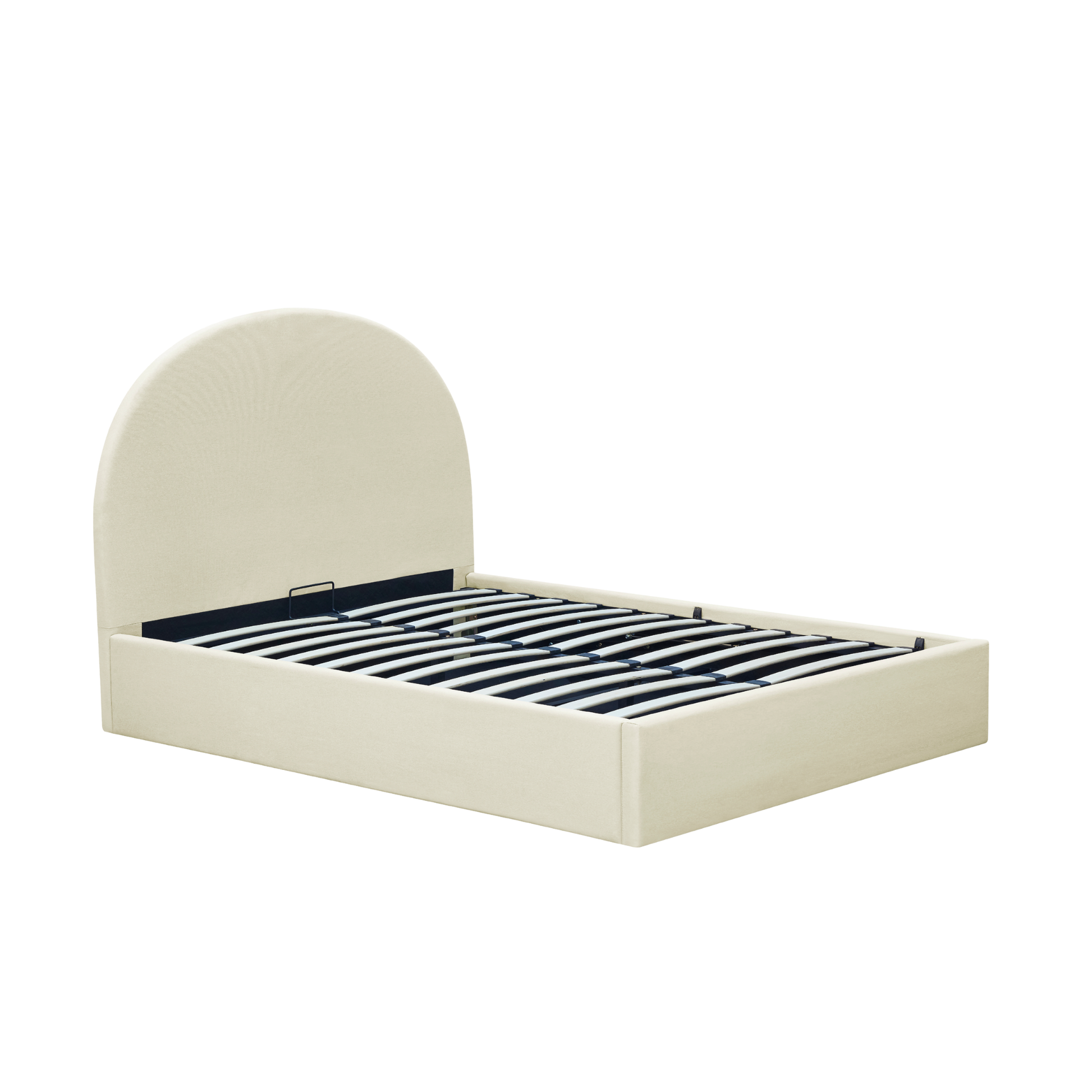 MODE Nova Fabric Gas Lift Bed Frame with Storage, Beige