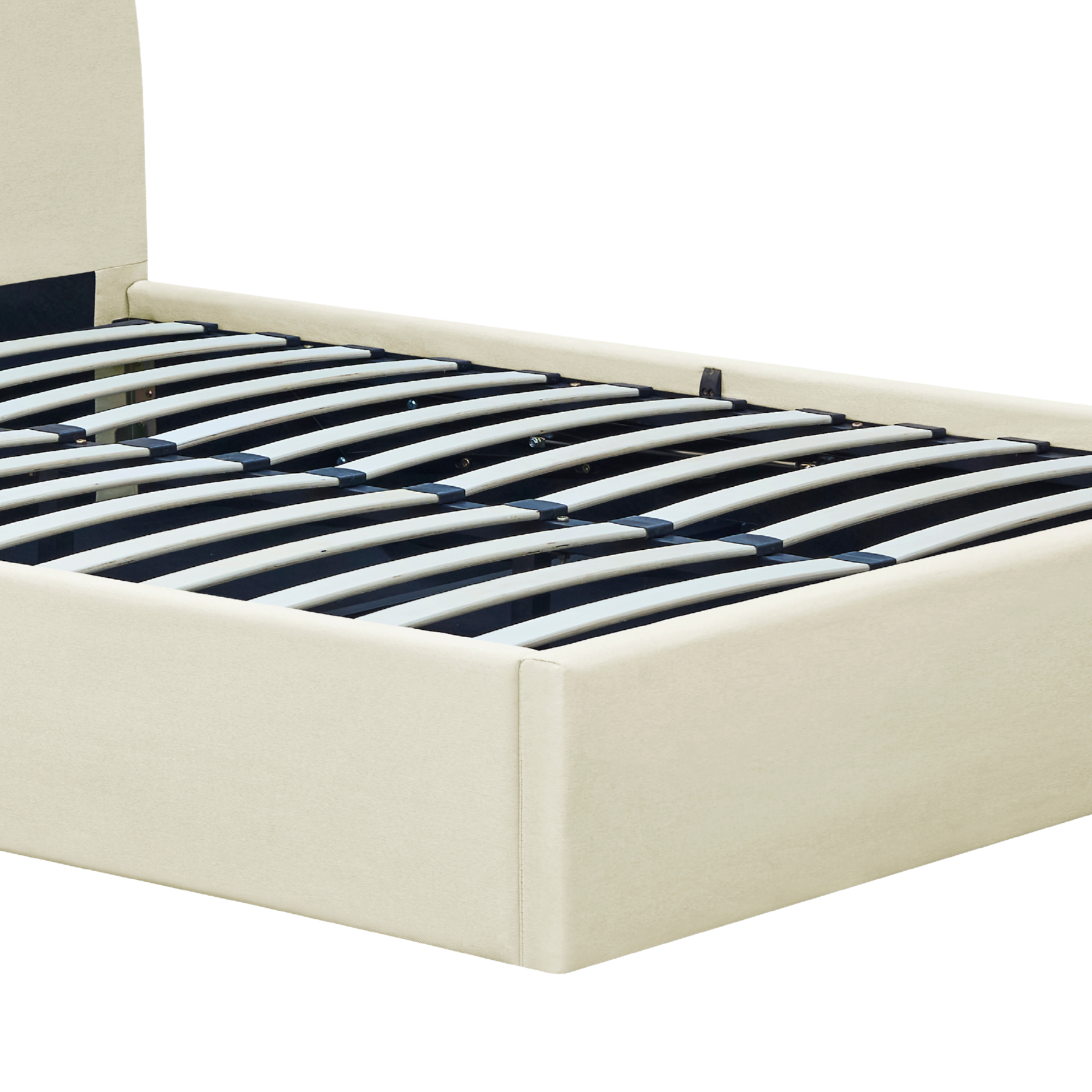 MODE Nova Fabric Gas Lift Bed Frame with Storage, Beige