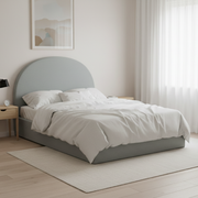MODE Nova Fabric Gas Lift NZ Queen Bed Frame with Storage, Grey