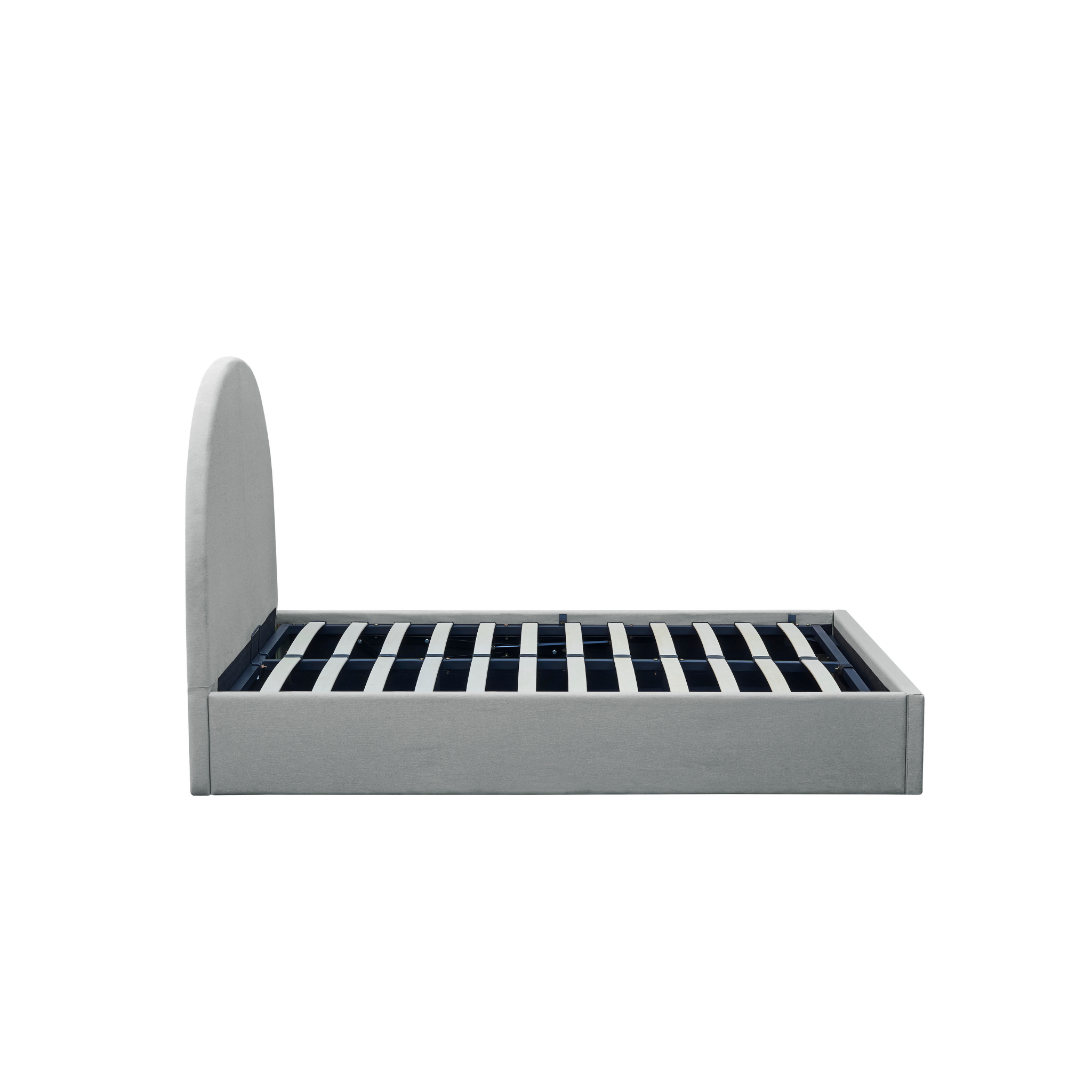 MODE Nova Fabric Gas Lift NZ Queen Bed Frame with Storage, Grey