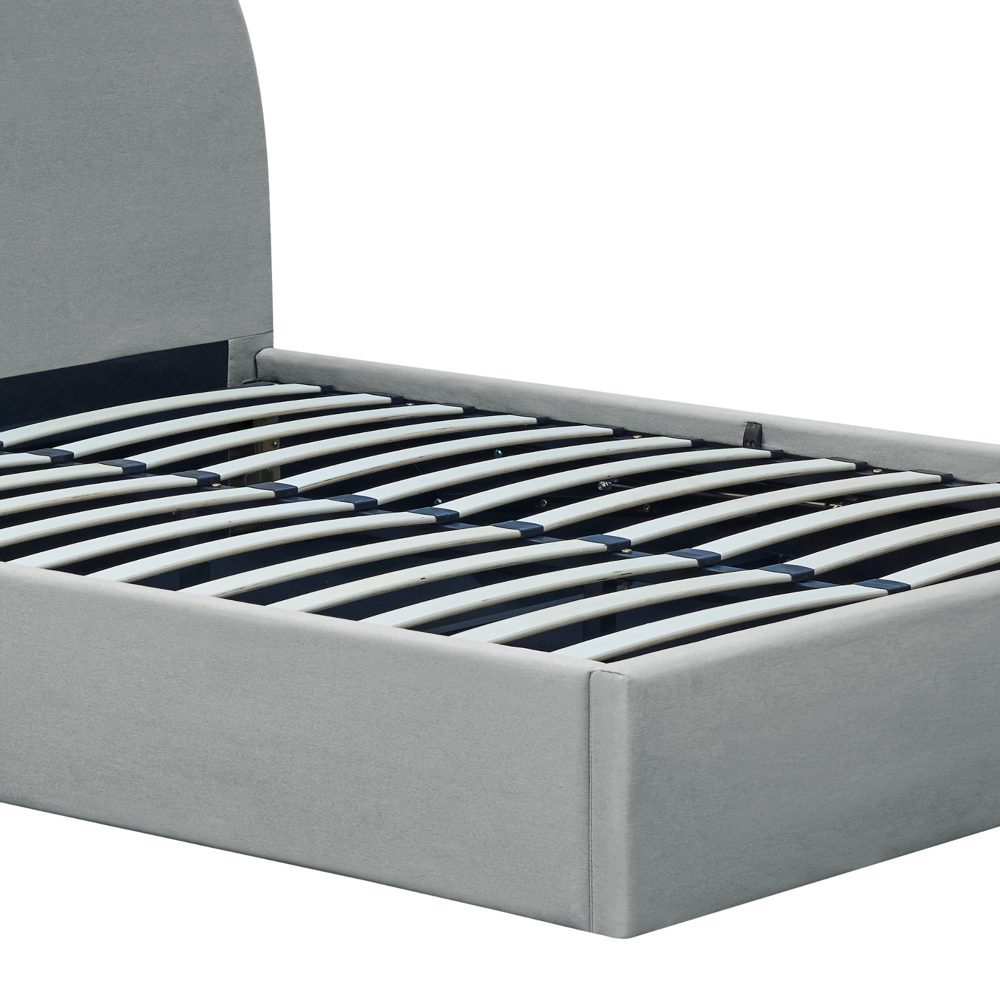 MODE Nova Fabric Gas Lift NZ Queen Bed Frame with Storage, Grey