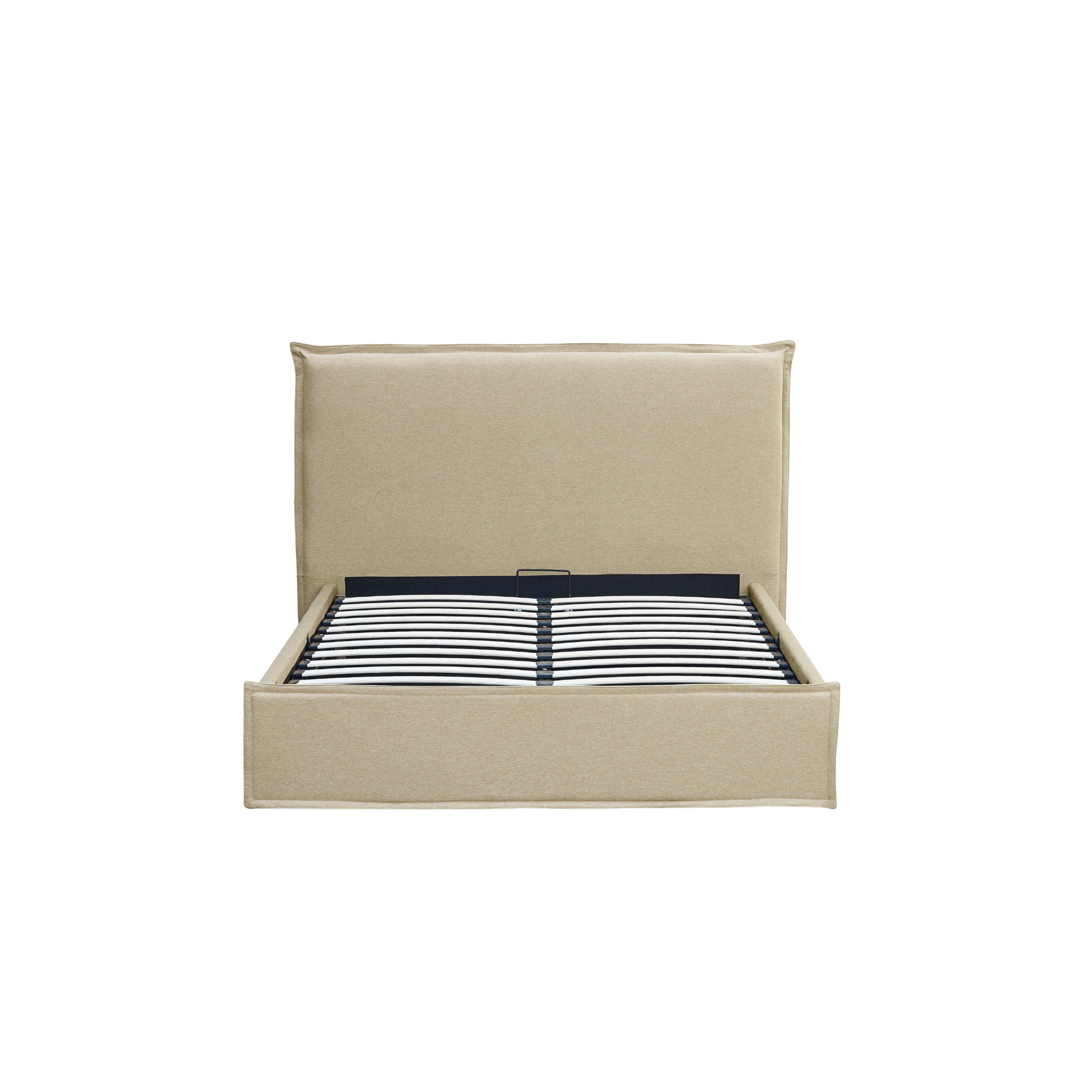 MODE Lina Fabric Gas Lift Bed Frame with Storage, Beige