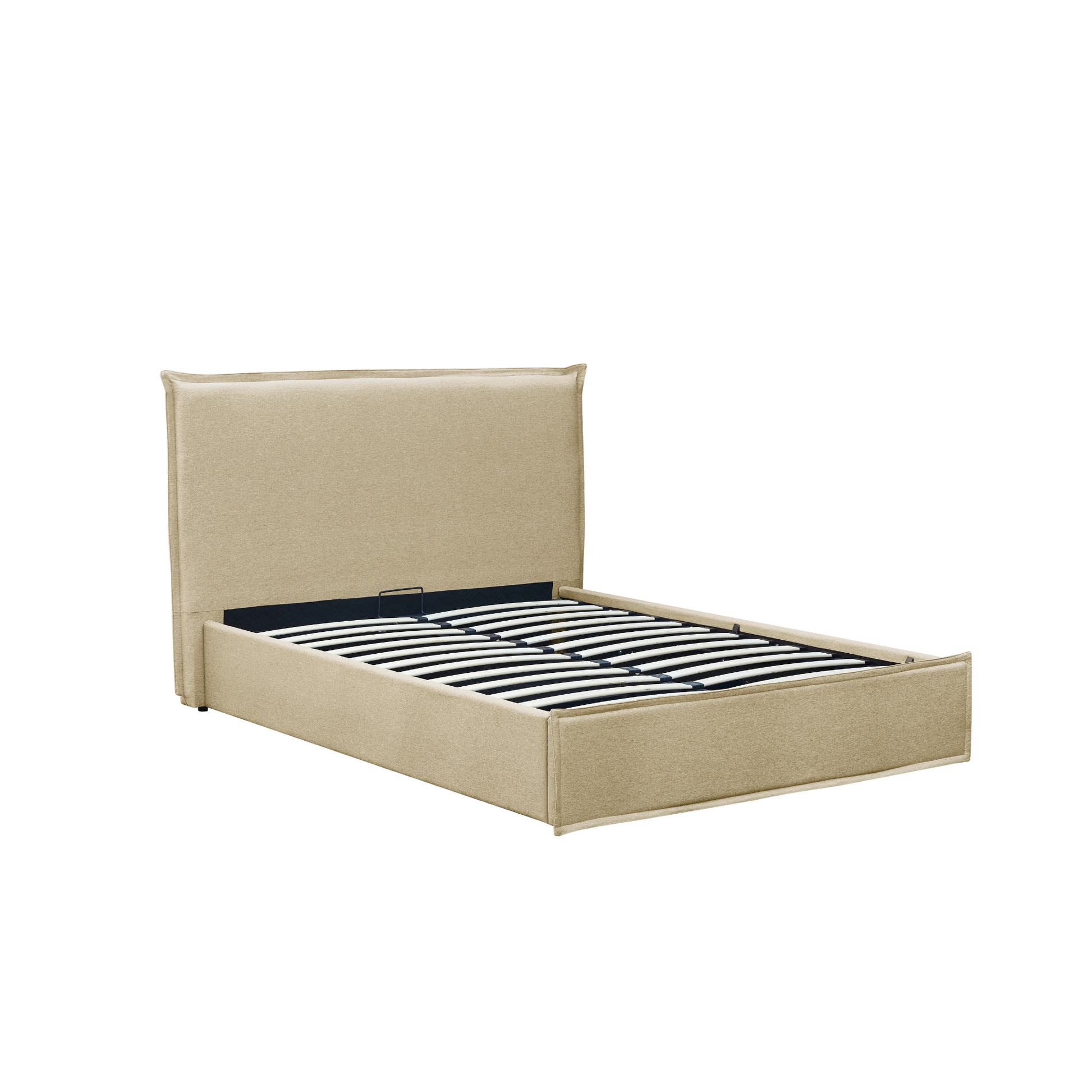 MODE Lina Fabric Gas Lift Bed Frame with Storage, Beige