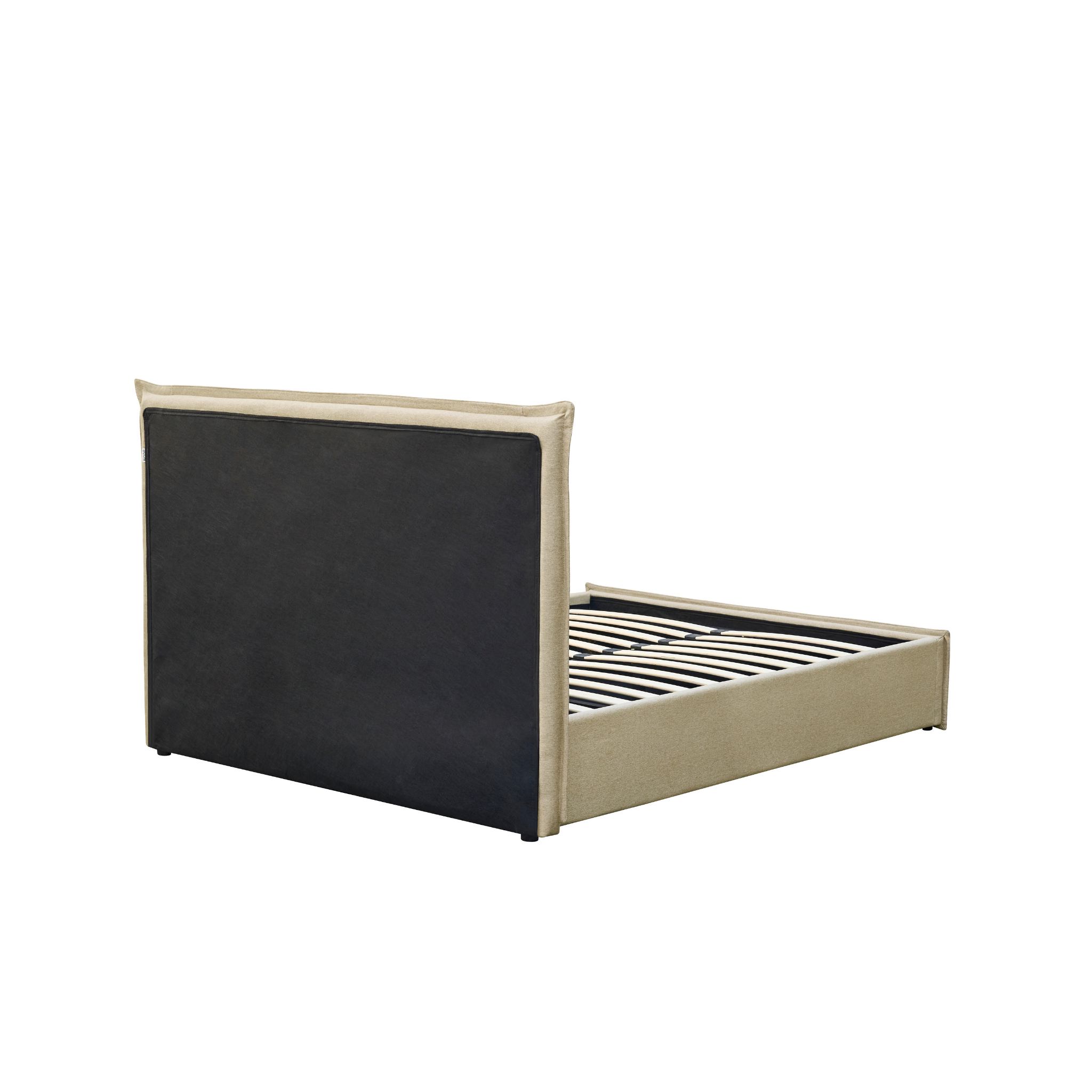 MODE Lina Fabric Gas Lift Bed Frame with Storage, Beige