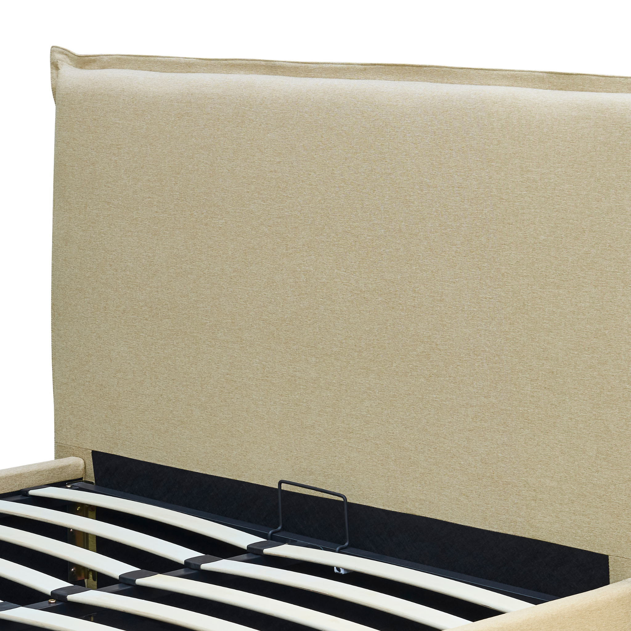 MODE Lina Fabric Gas Lift Bed Frame with Storage, Beige