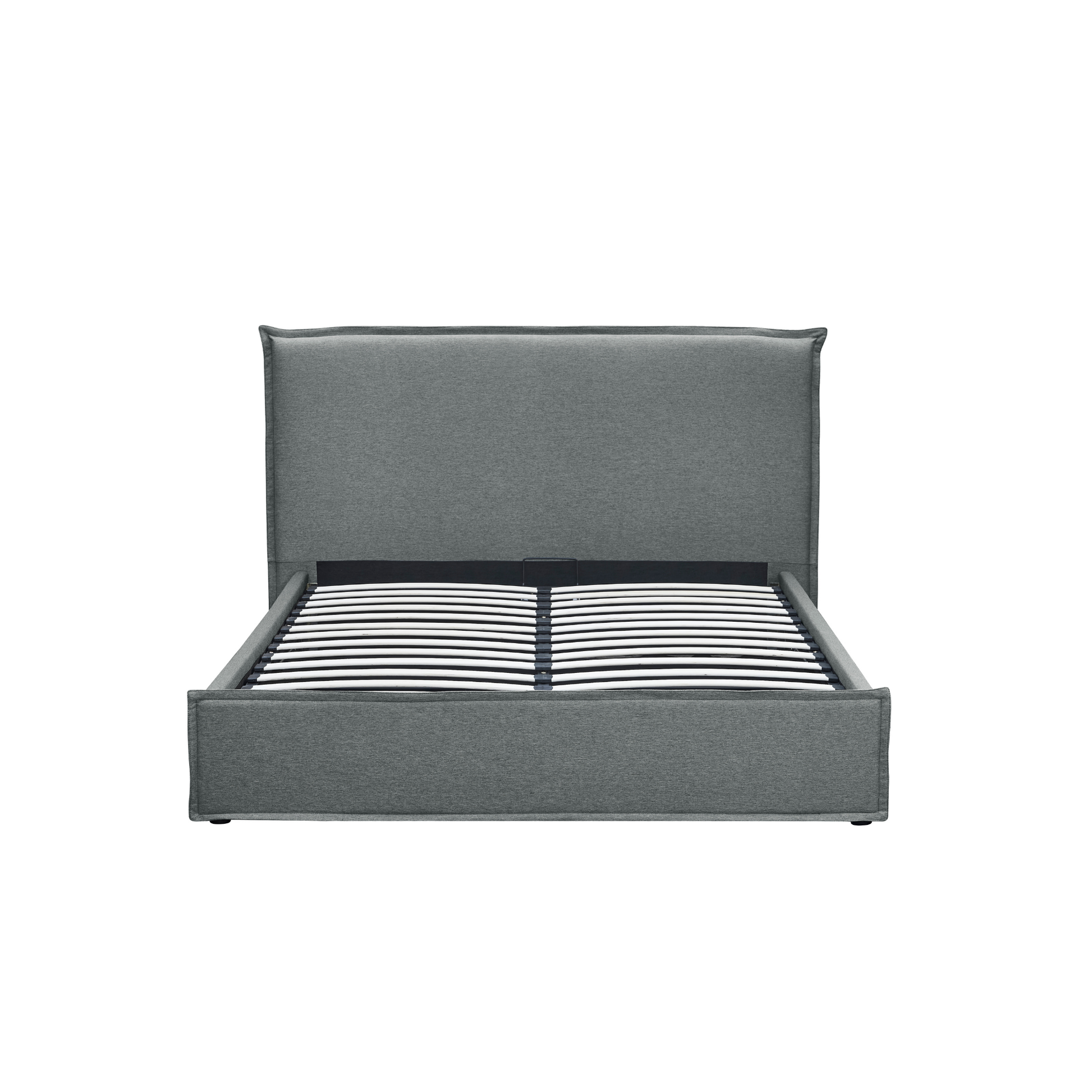 MODE Lina Fabric Gas Lift NZ Queen Bed Frame with Storage, Grey