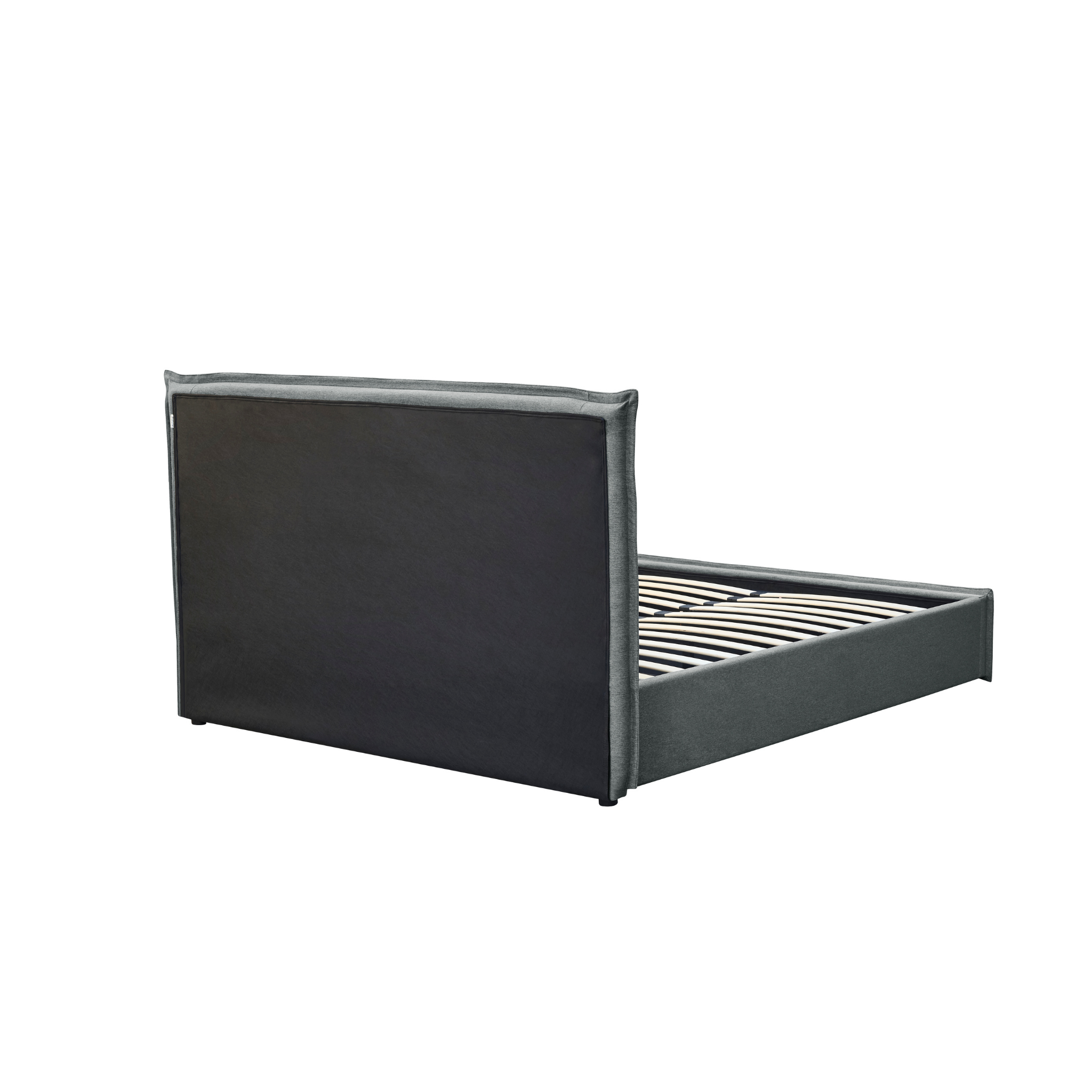 MODE Lina Fabric Gas Lift NZ Queen Bed Frame with Storage, Grey