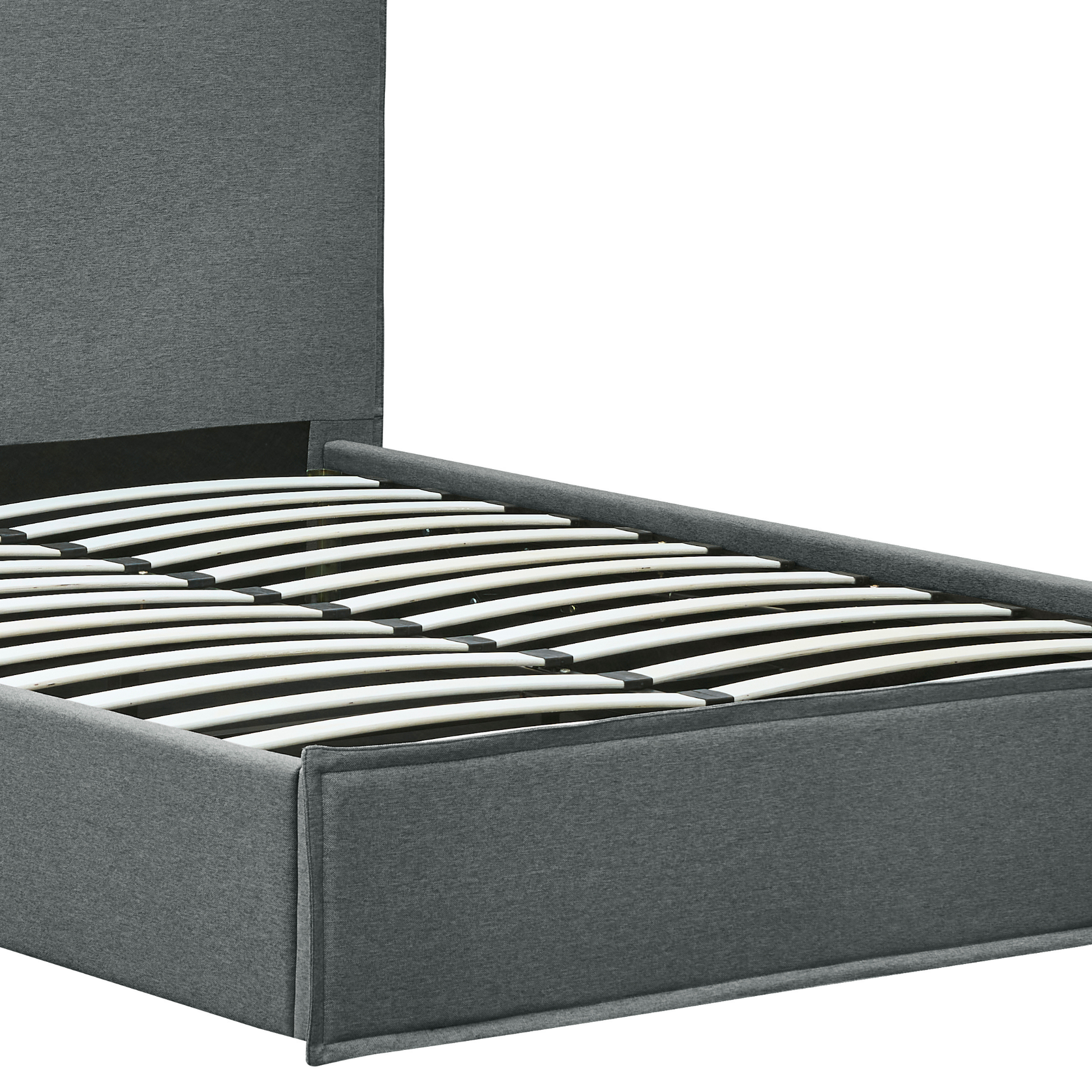MODE Lina Fabric Gas Lift NZ Queen Bed Frame with Storage, Grey