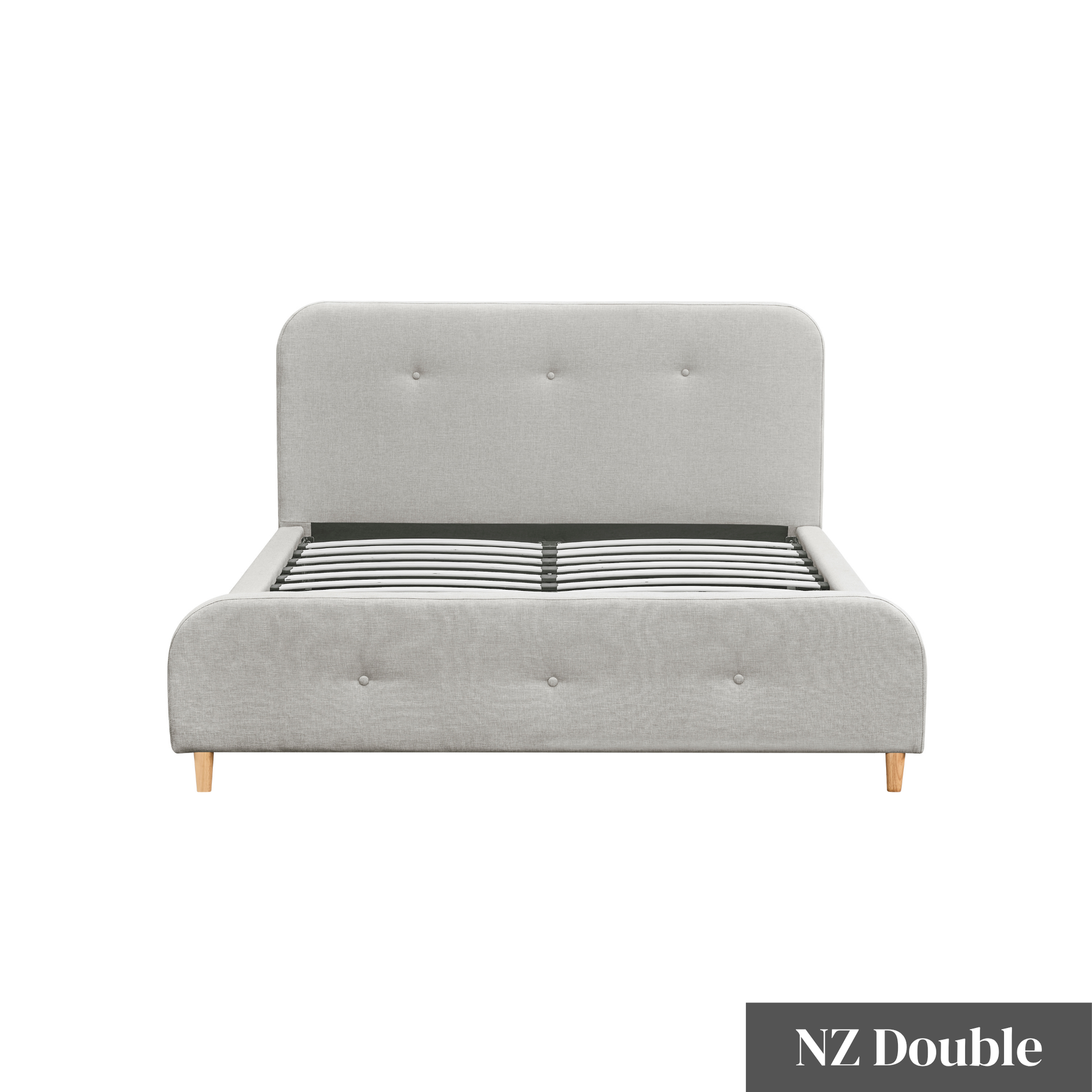 MODE Elina Fabric Bed Frame, Light Grey