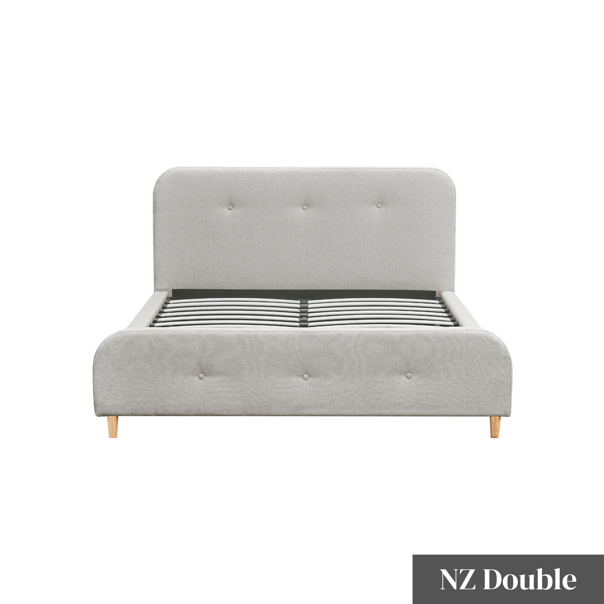 MODE Elina Fabric Bed Frame, Light Grey