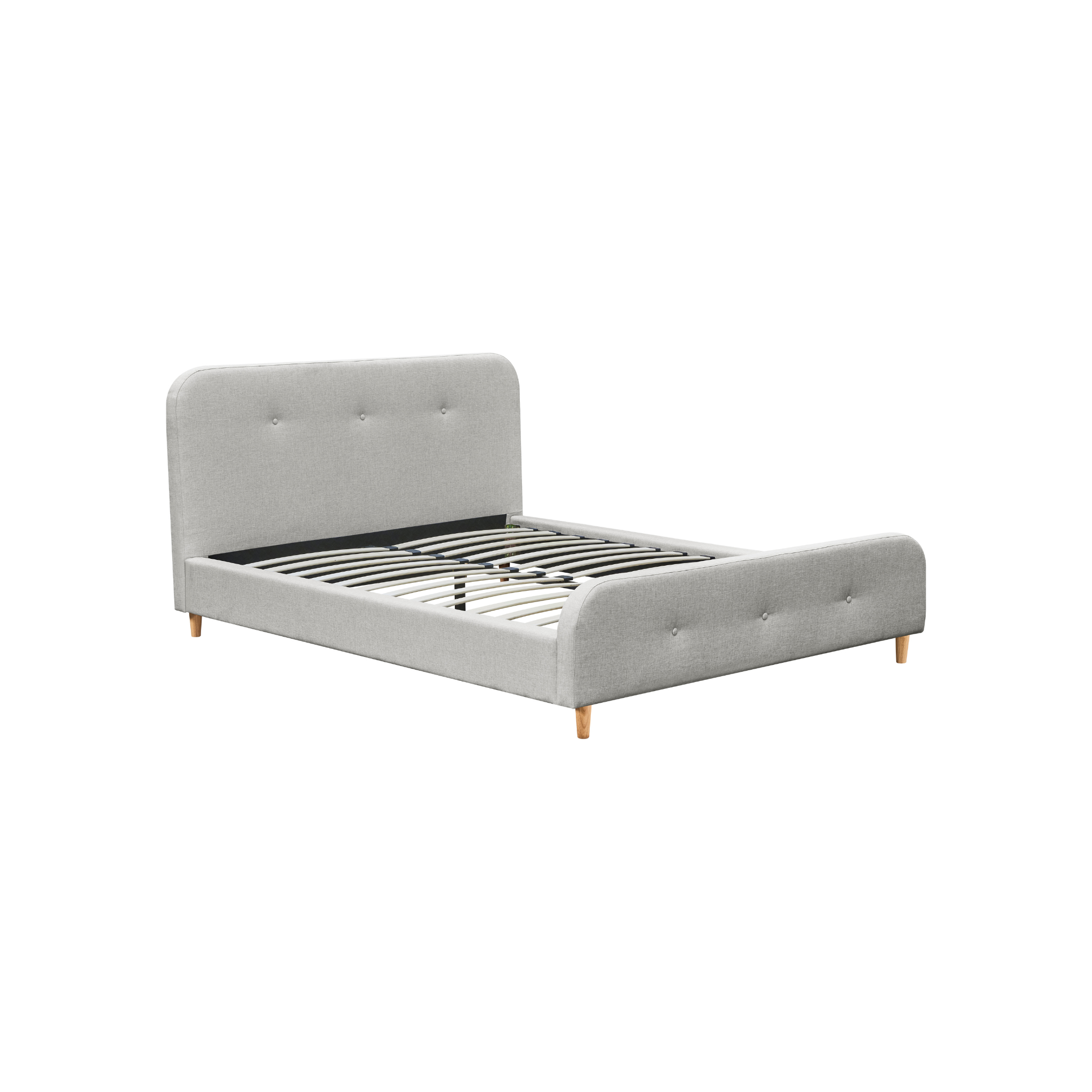 MODE Elina Fabric Bed Frame, Light Grey