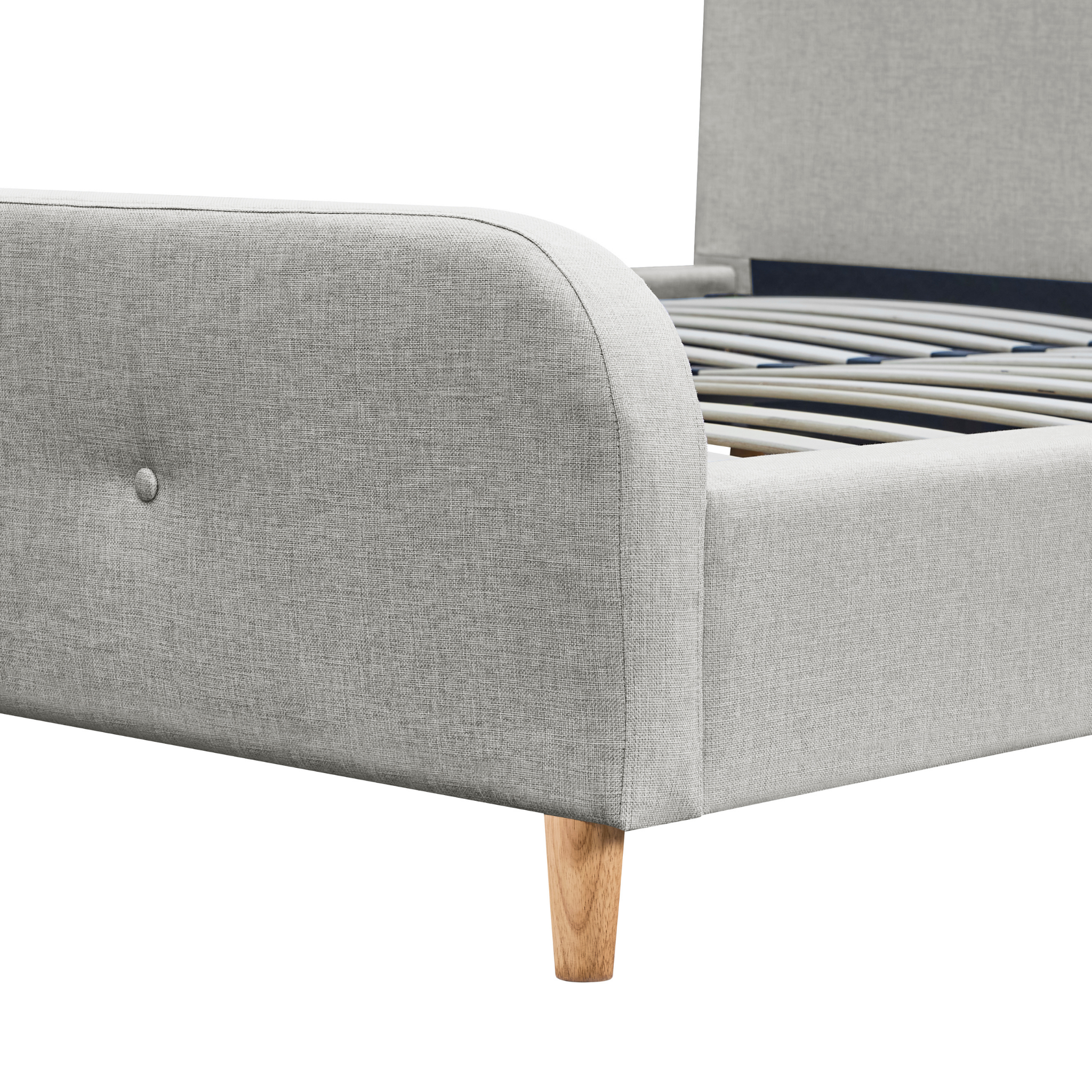MODE Elina Fabric Bed Frame, Light Grey