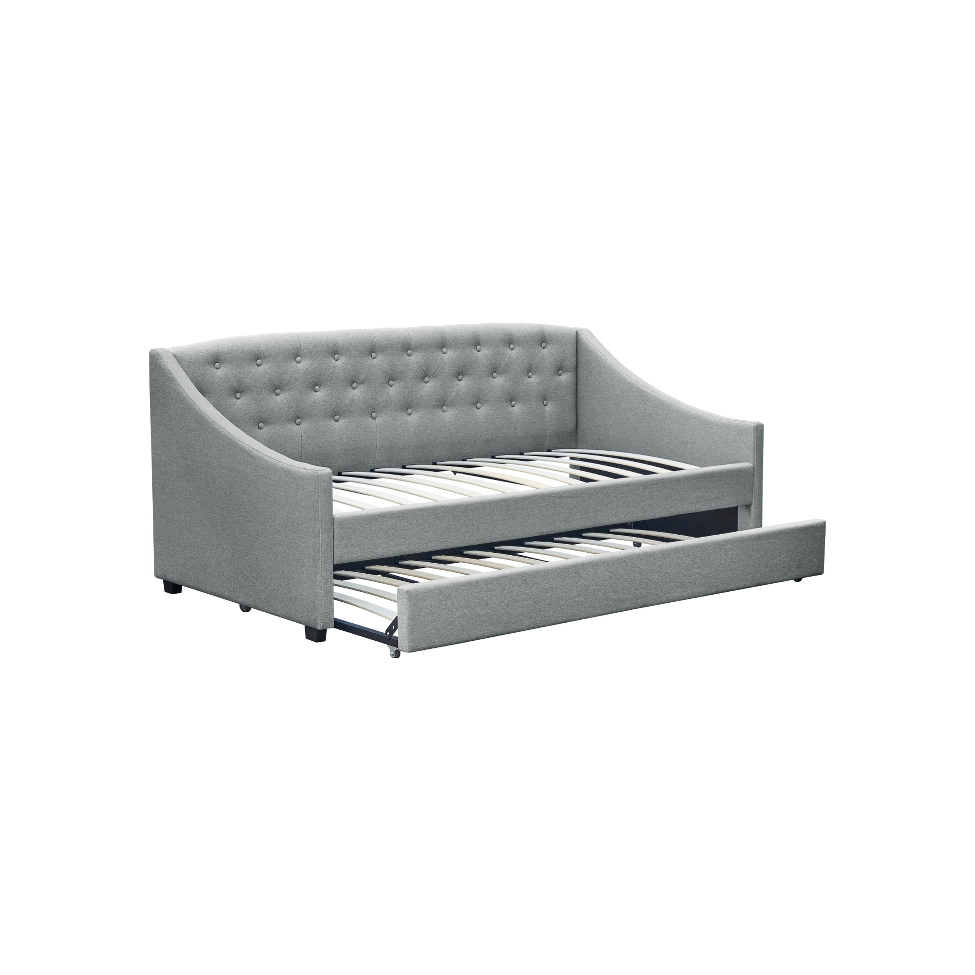 MODE Trina Fabric Trundle Daybed with 2 Mattress Set, NZ Single