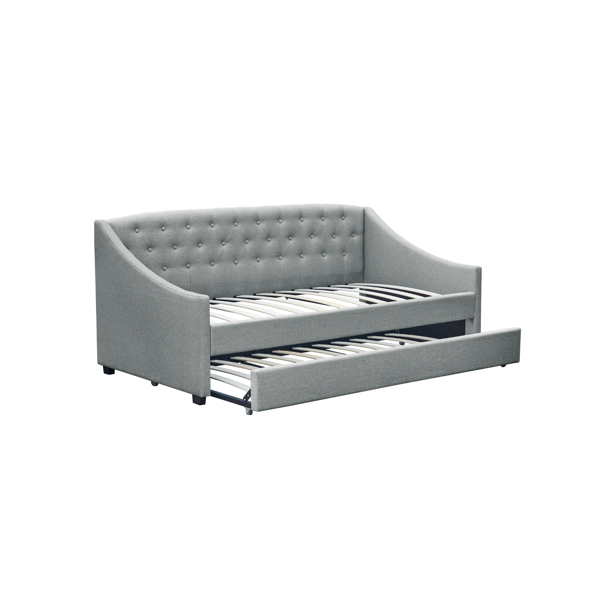 MODE Trina Fabric Trundle Daybed with 2 Mattress Set, NZ Single