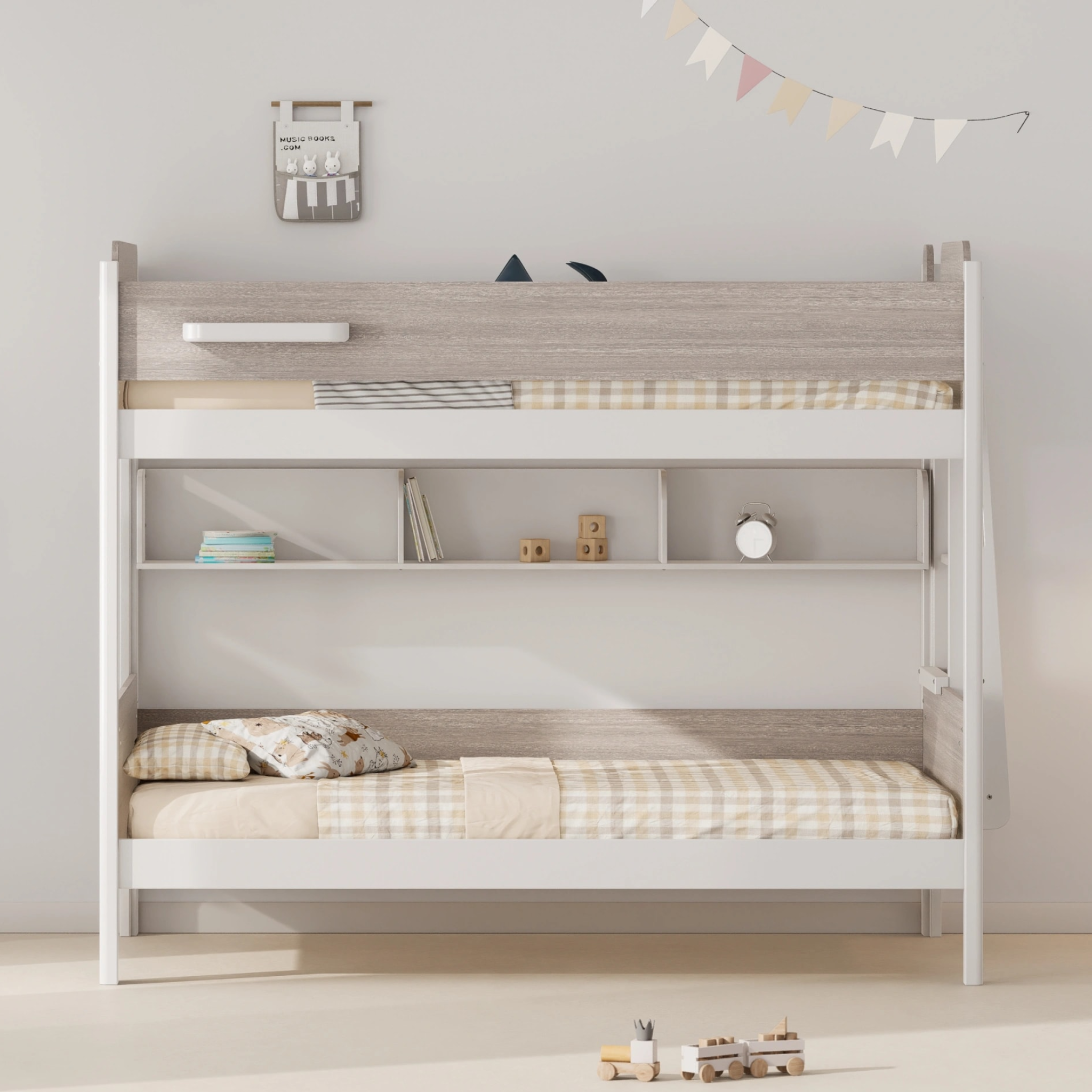 Boori Natty Bookshelf for Single Bunk, Barley White