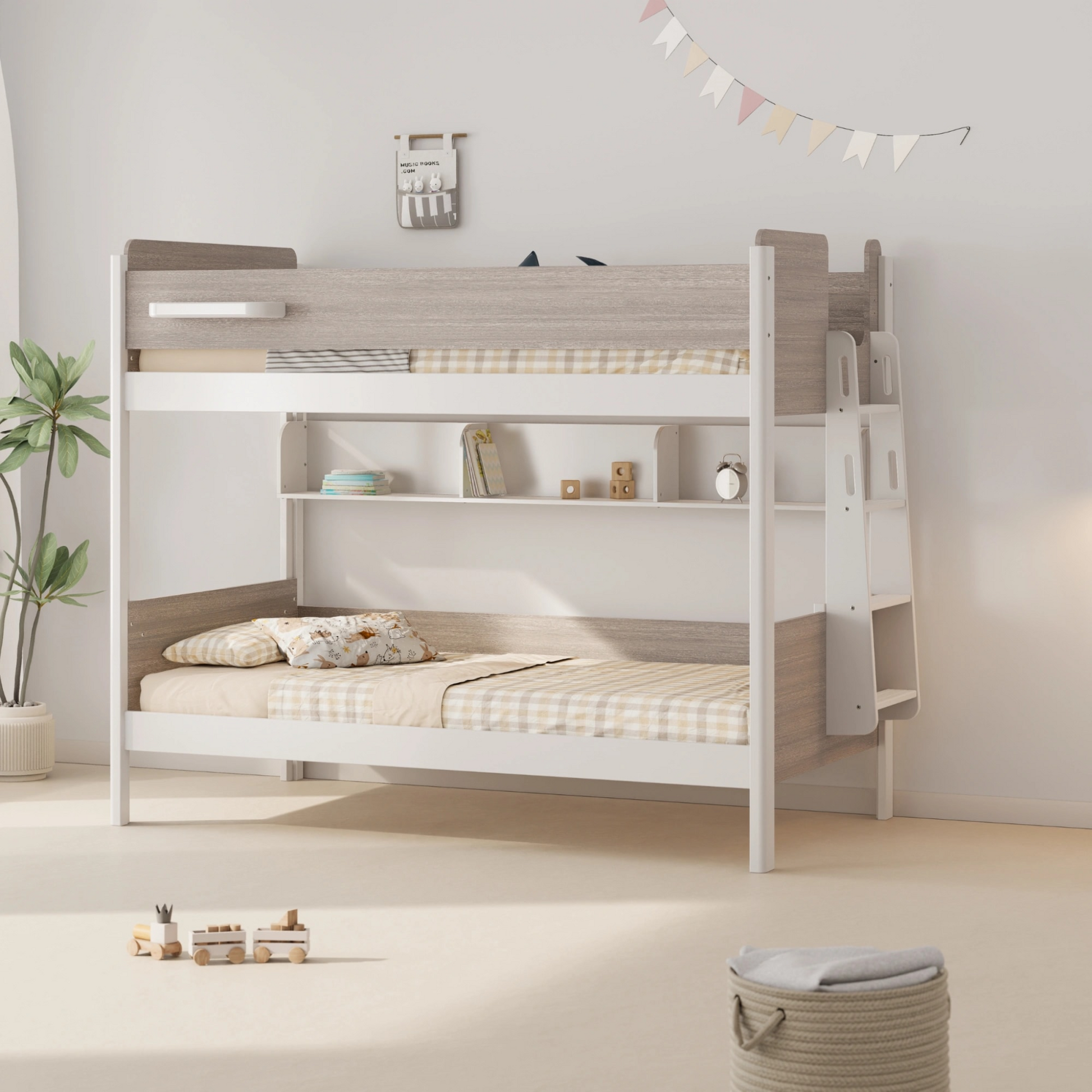 Boori Natty Bookshelf for Single Bunk, Barley White
