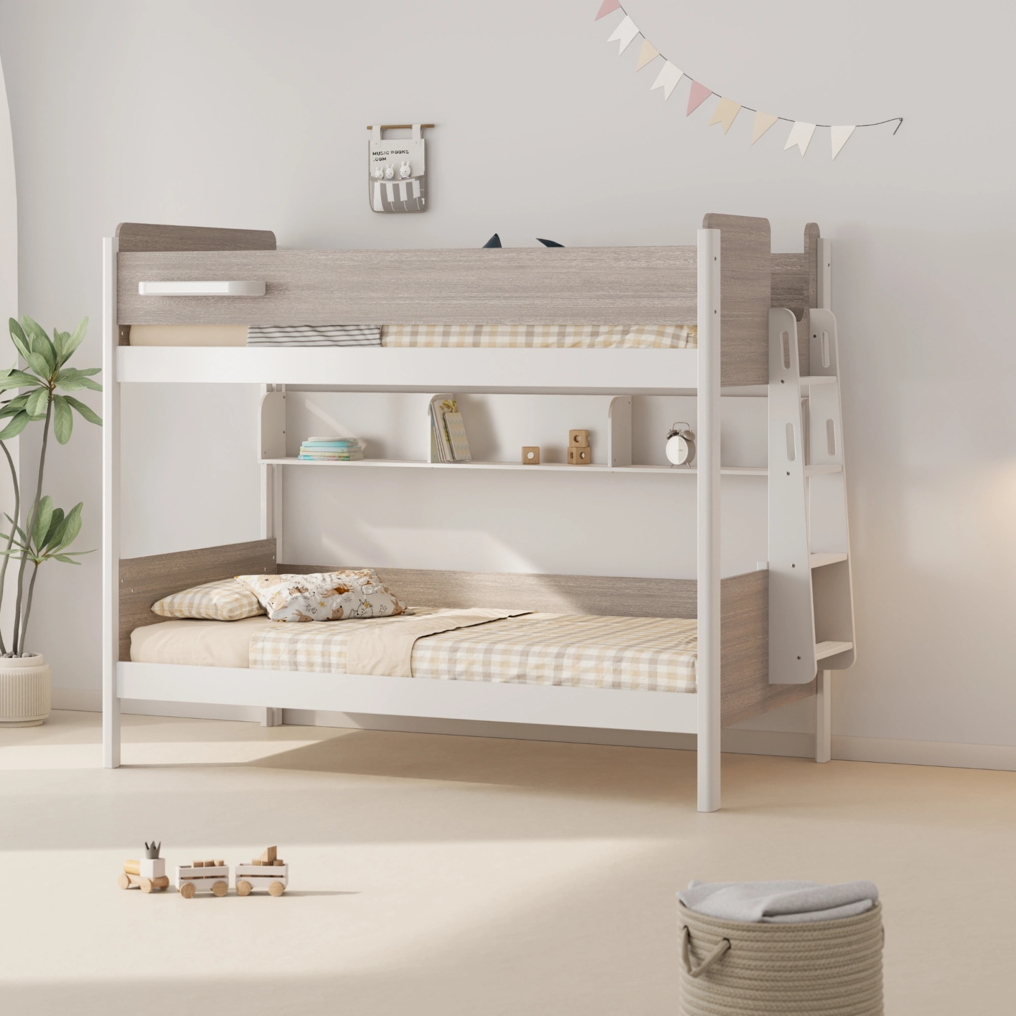 Boori Natty Bookshelf for Single Bunk, Barley White