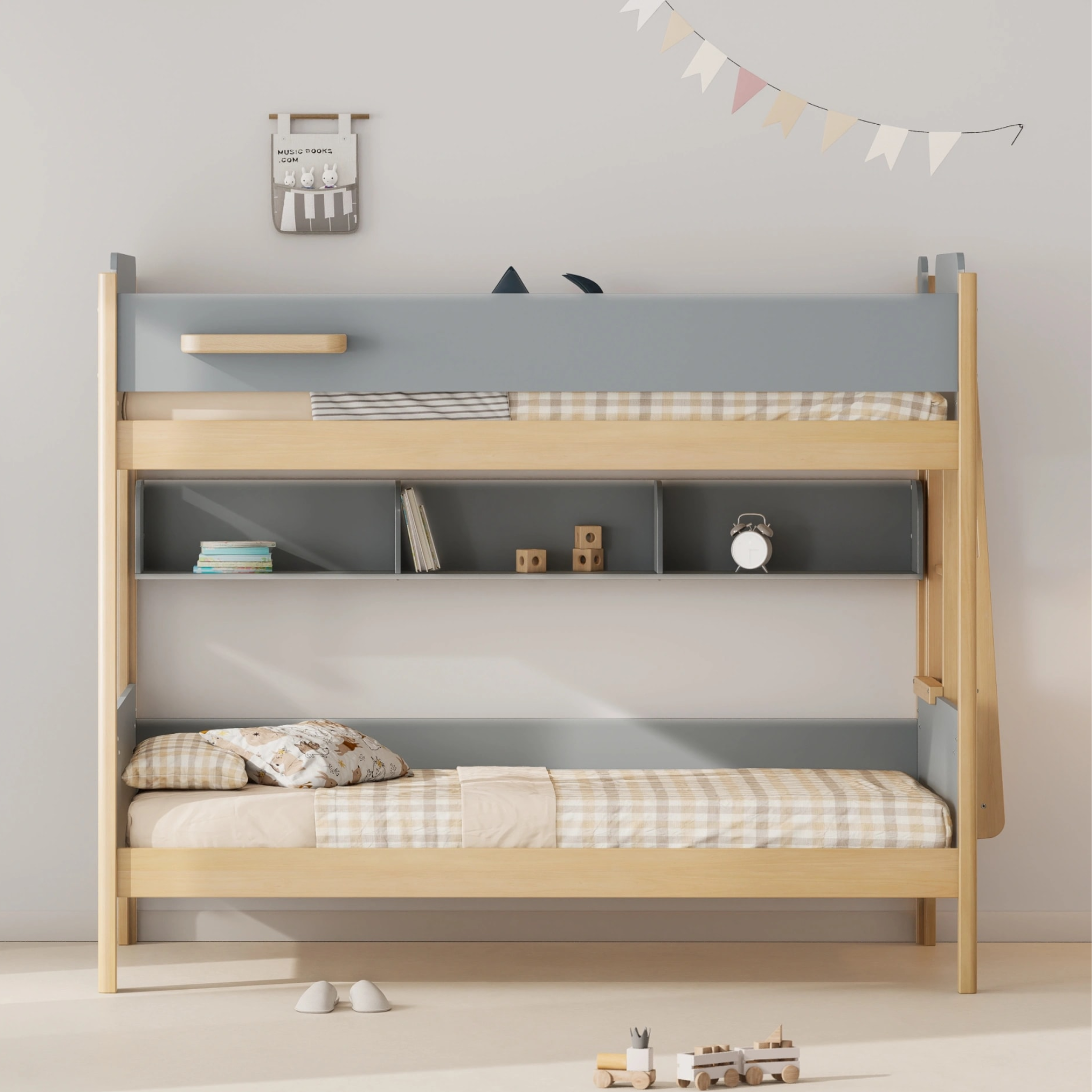 Boori Natty Bookshelf for Single Bunk, Blueberry
