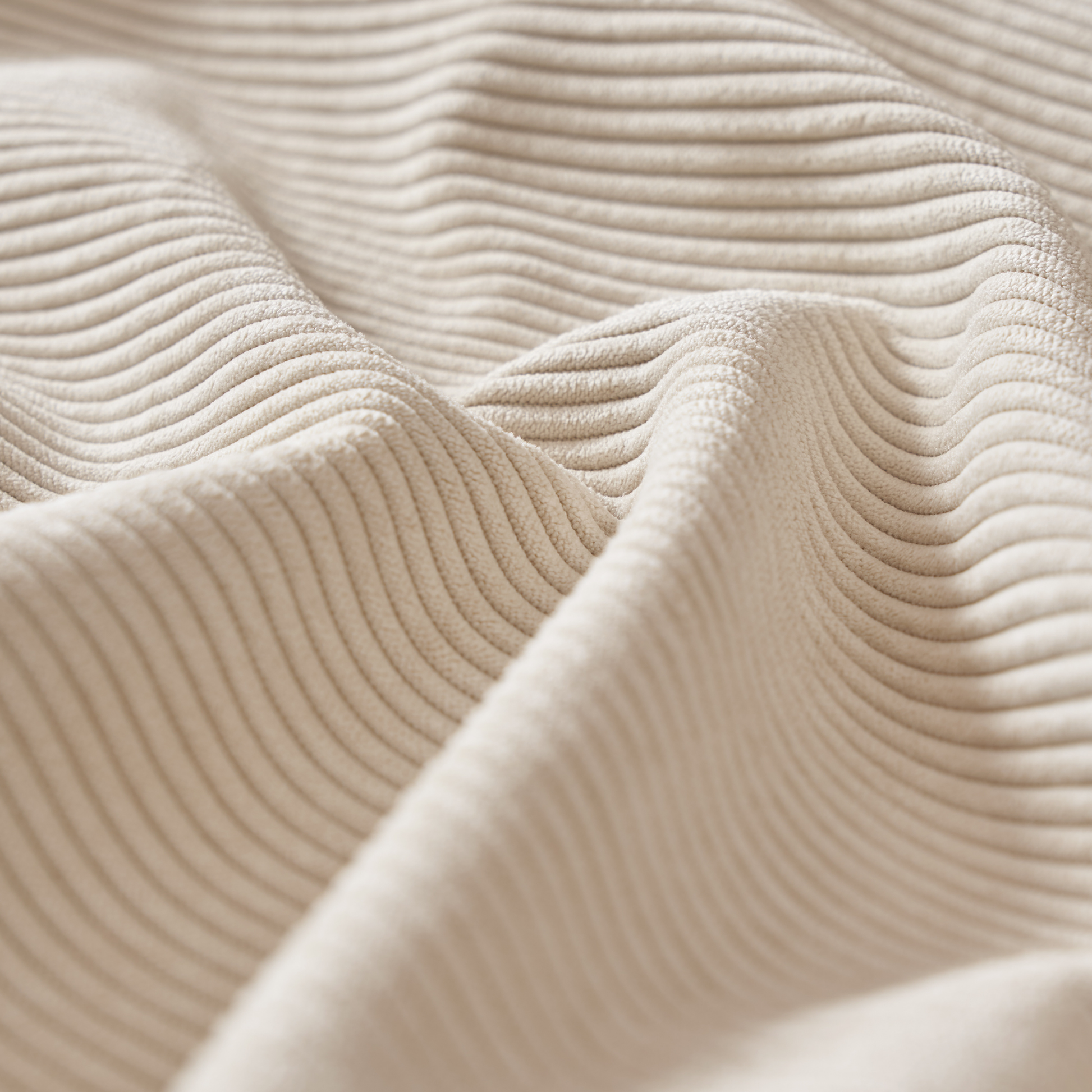 Solidwood Bluro Corduroy Ottoman, Neutral White