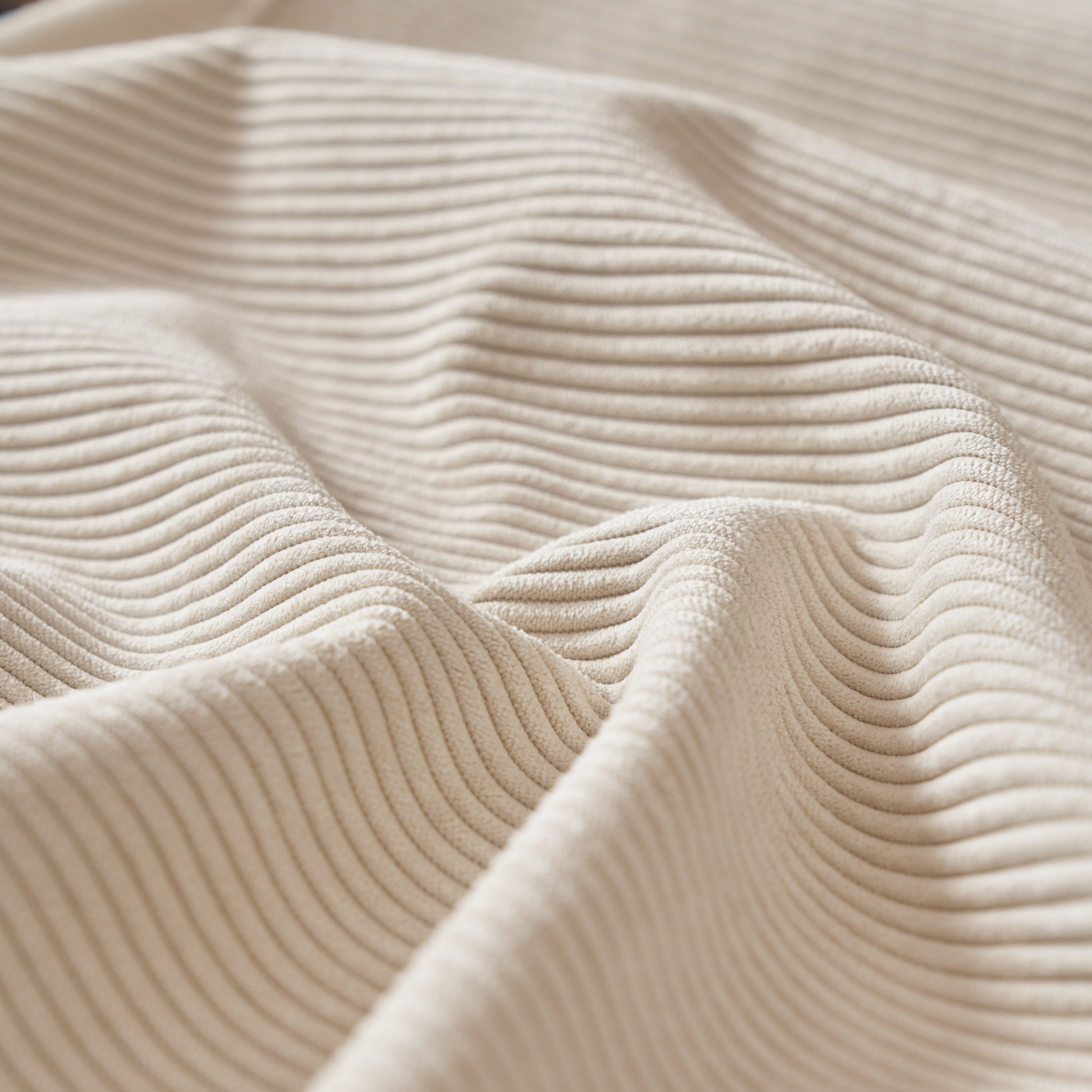 Solidwood Bluro Armless Corduroy Rocking Chair, Neutral White