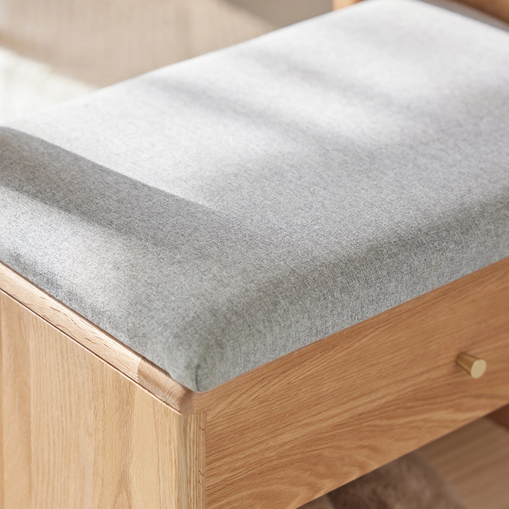 Solidwood Fuji Shoe Cabinet and Bench Set, Oak