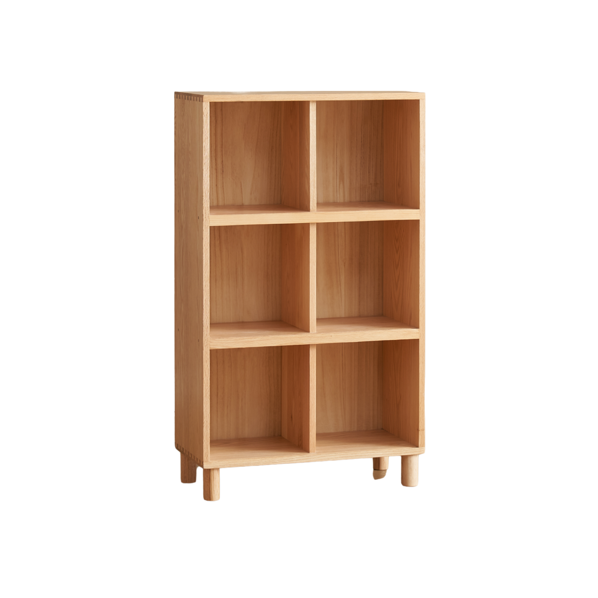 Solidwood Gleam 6-Cube Bookcase, Oak