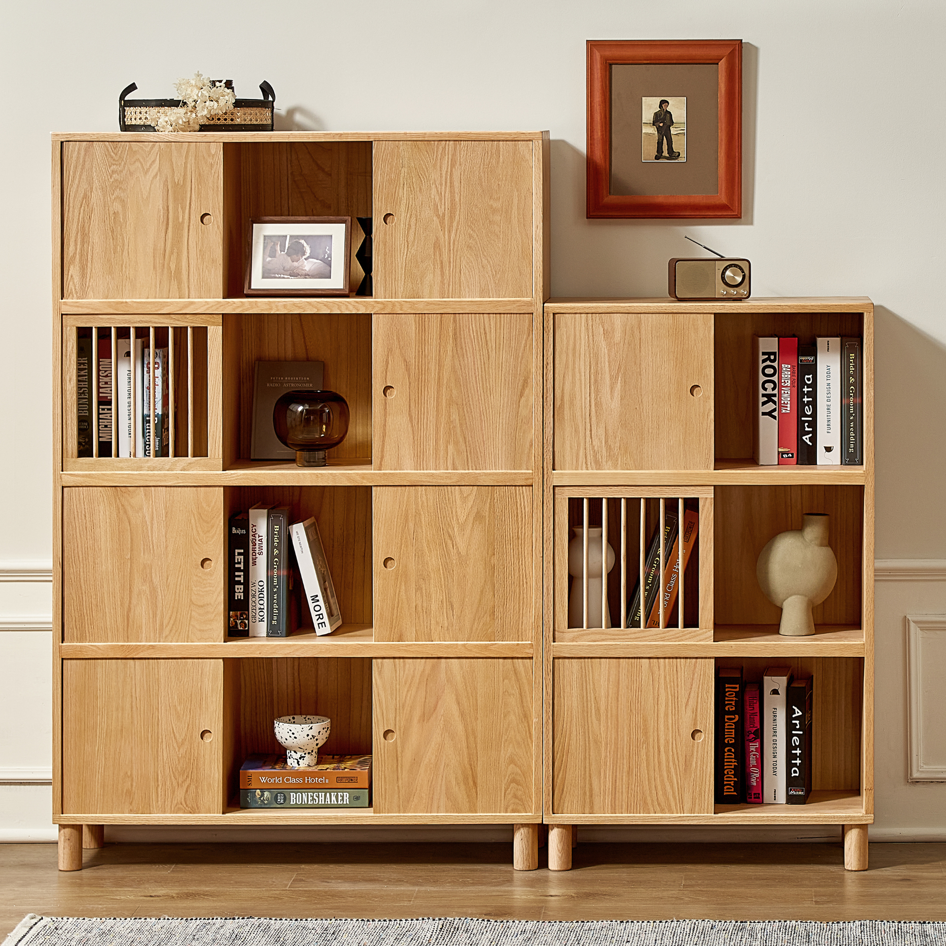 Solidwood Gleam 6-Cube Bookcase, Oak