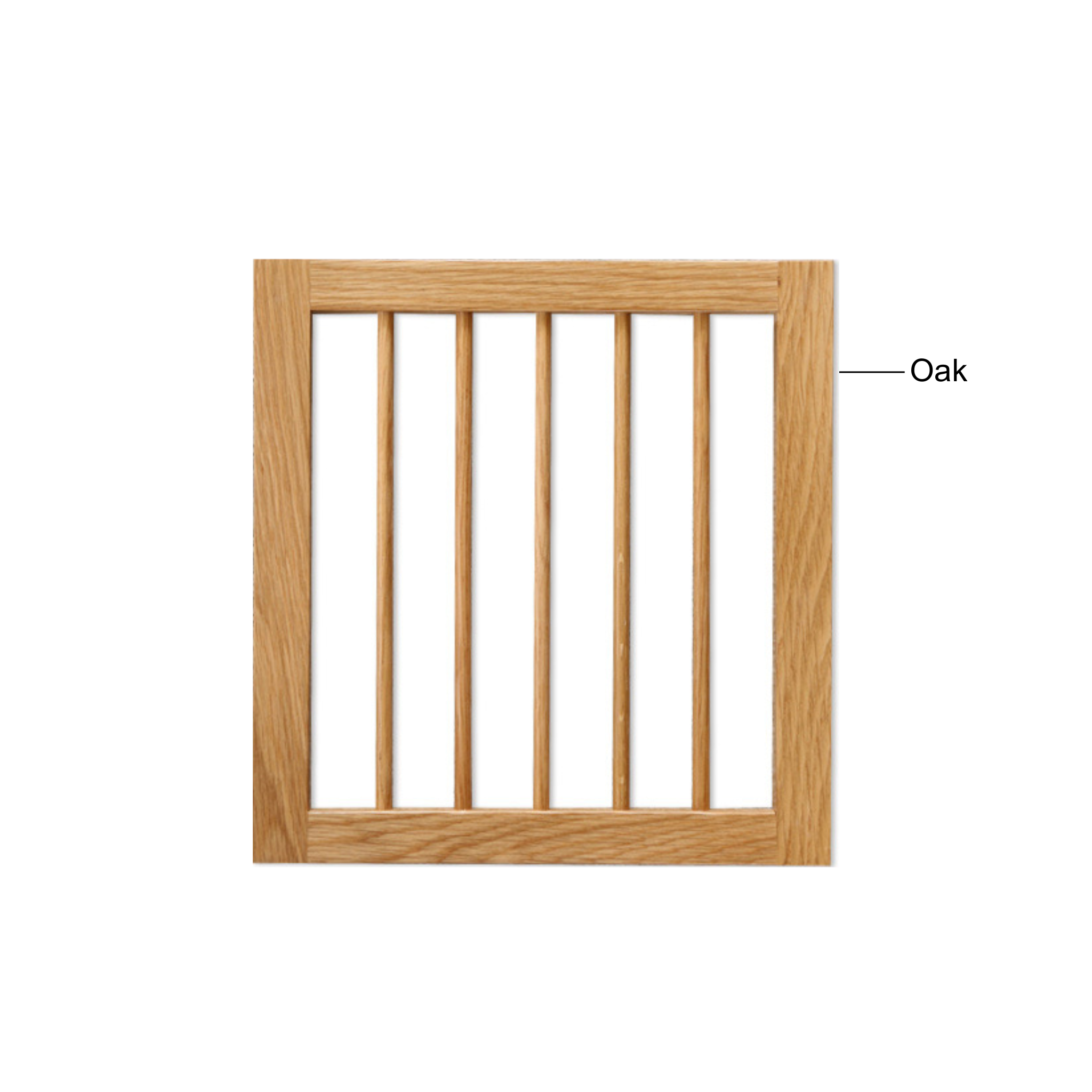 Solidwood Gleam Slatted Bookcase Door, Oak