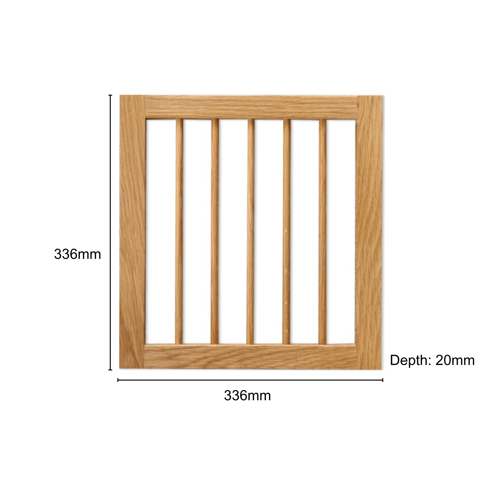 Solidwood Gleam Slatted Bookcase Door, Oak