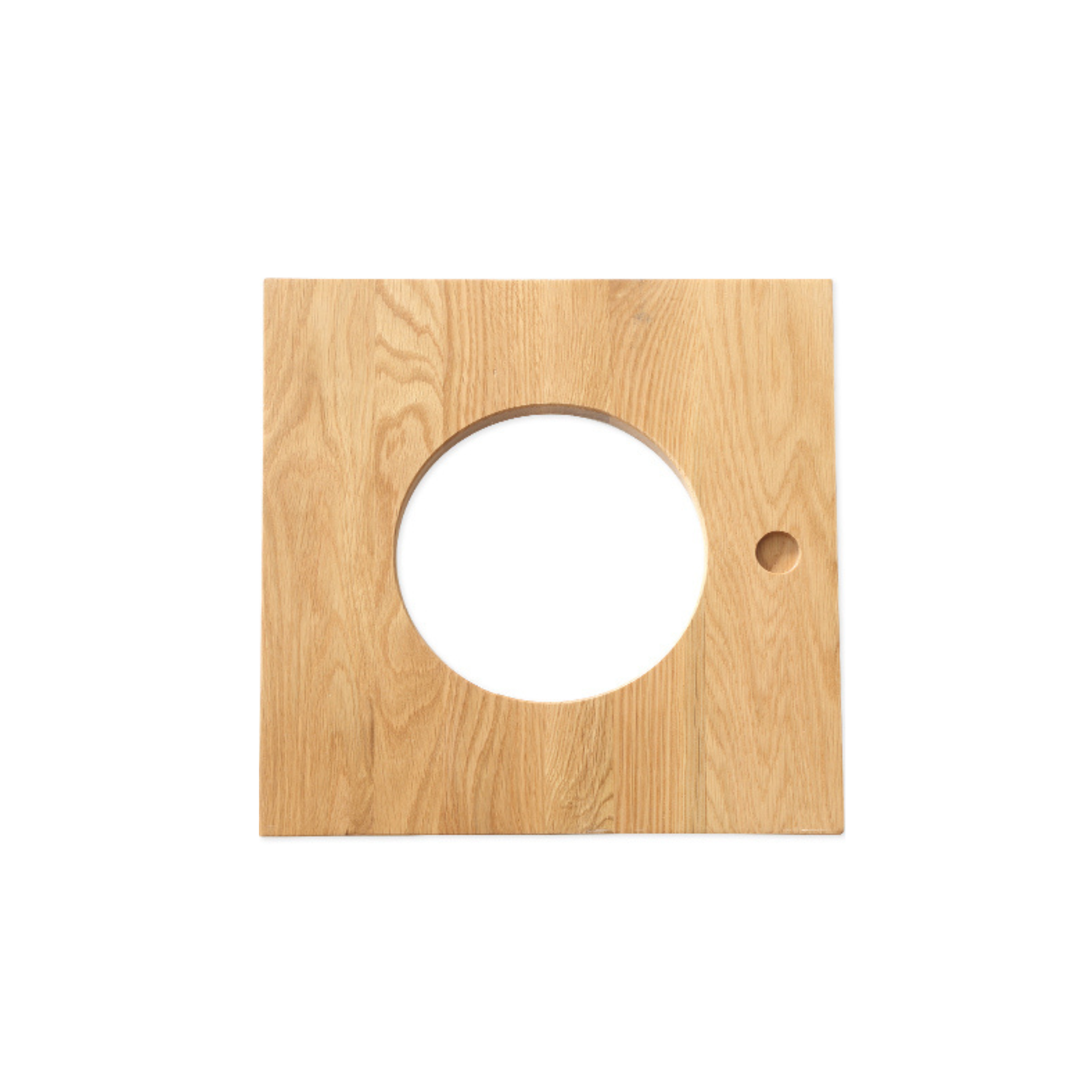 Solidwood Gleam Round Cutout Bookcase Door, Oak