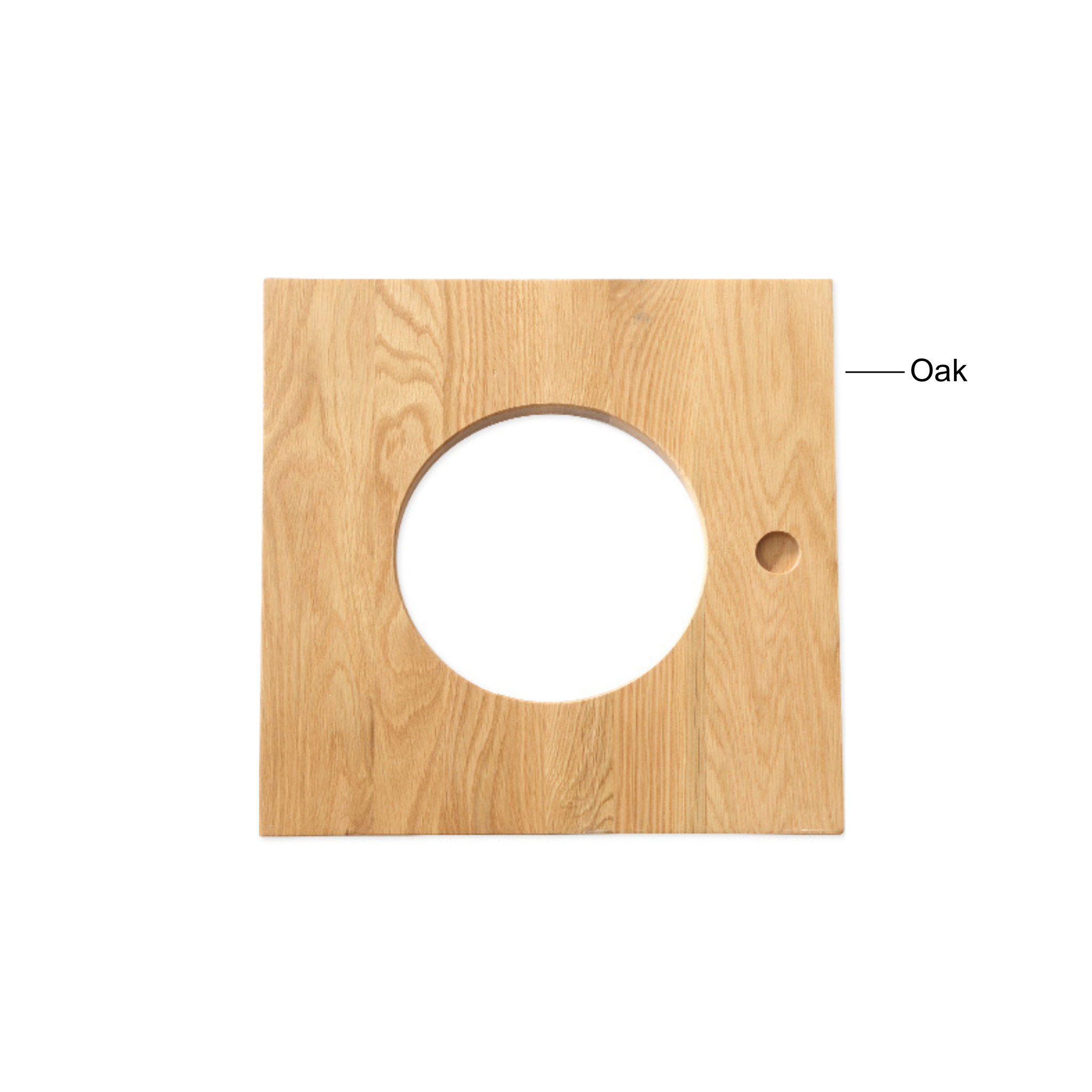 Solidwood Gleam Round Cutout Bookcase Door, Oak