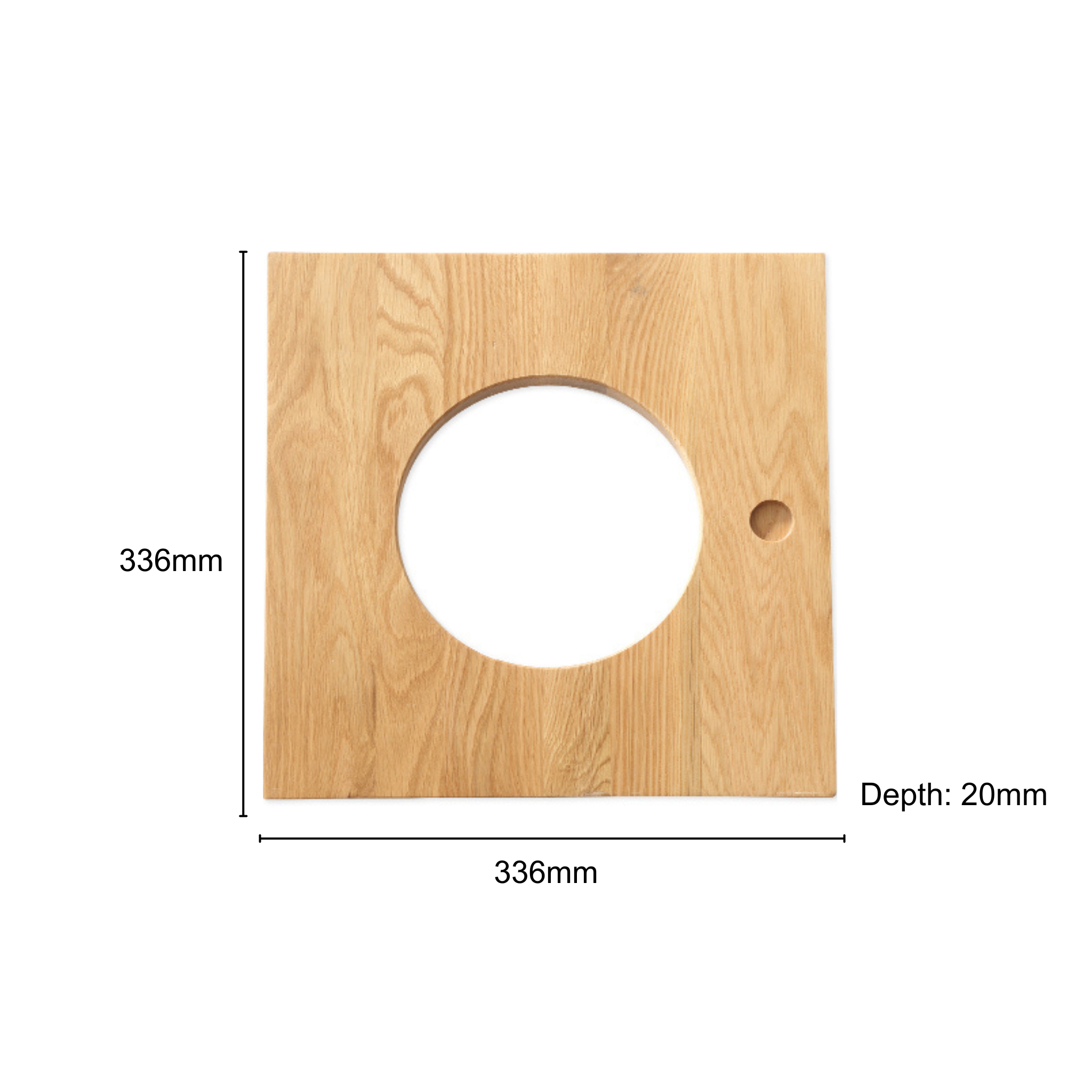 Solidwood Gleam Round Cutout Bookcase Door, Oak