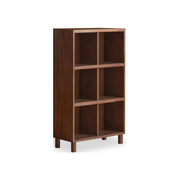 Solidwood Gleam 6-Cube Bookcase, Walnut Oak