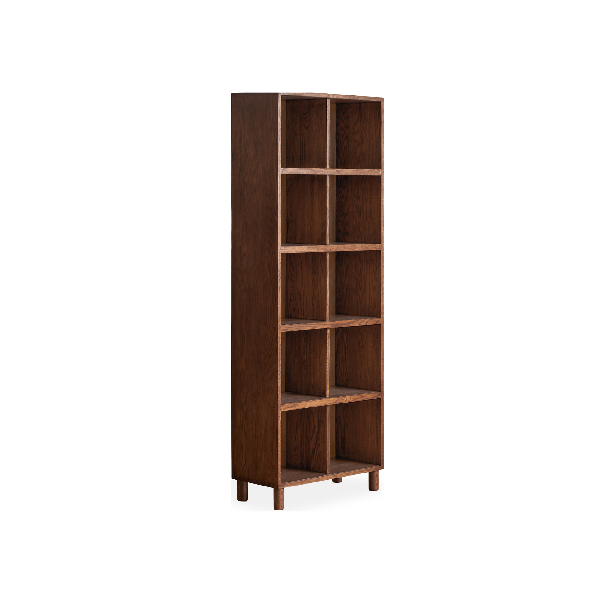 Solidwood Gleam 10-Cube Bookcase, Walnut Oak