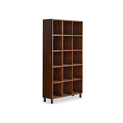 Solidwood Gleam 15-Cube Bookcase, Walnut Oak