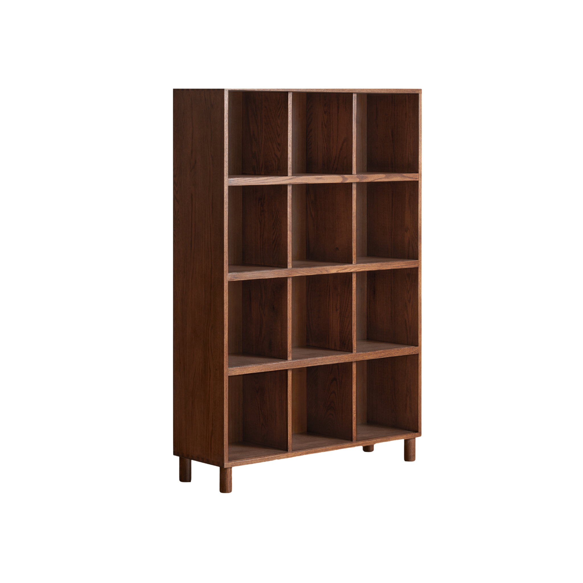Solidwood Gleam 12-Cube Bookcase, Walnut Oak