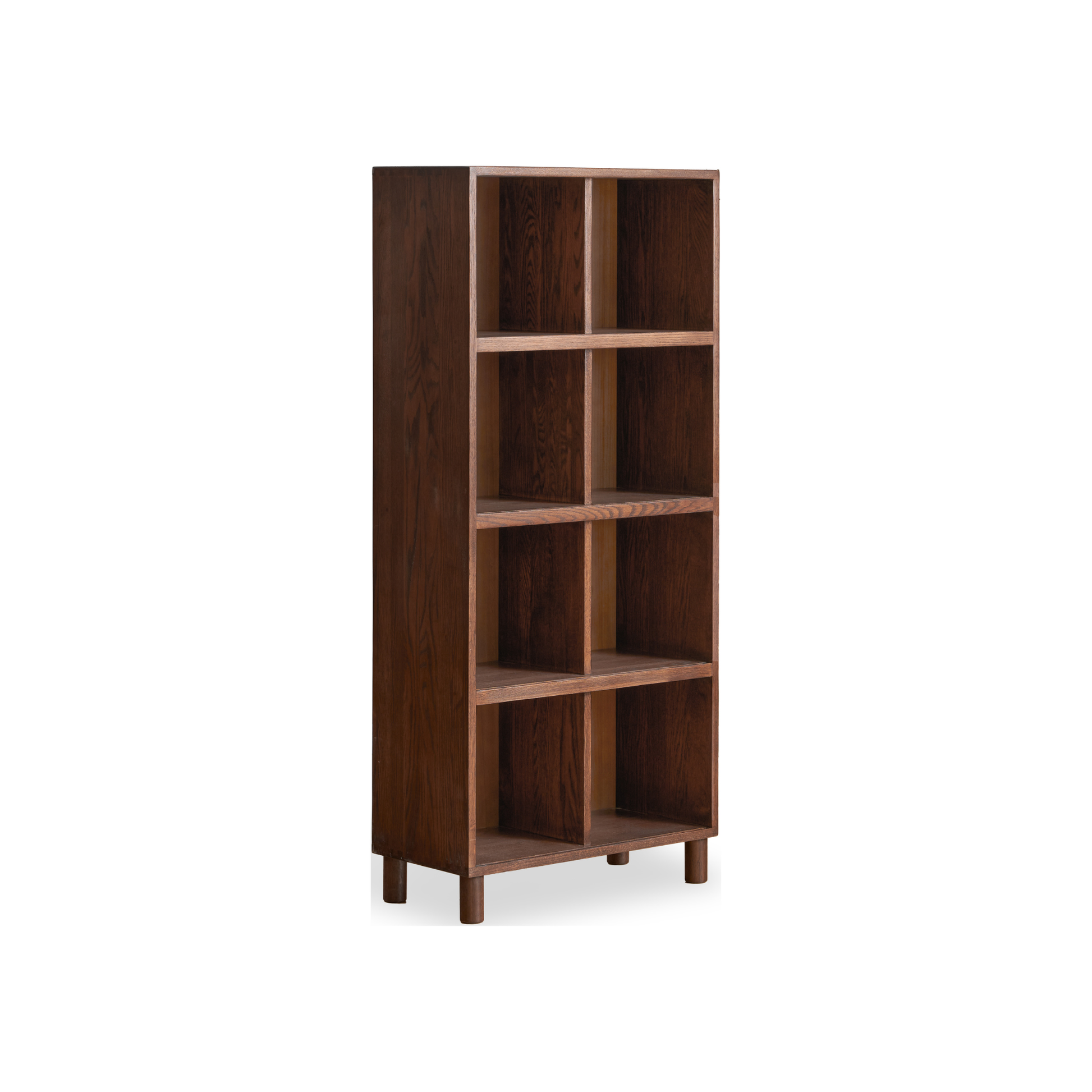 Solidwood Gleam 8-Cube Bookcase, Walnut Oak