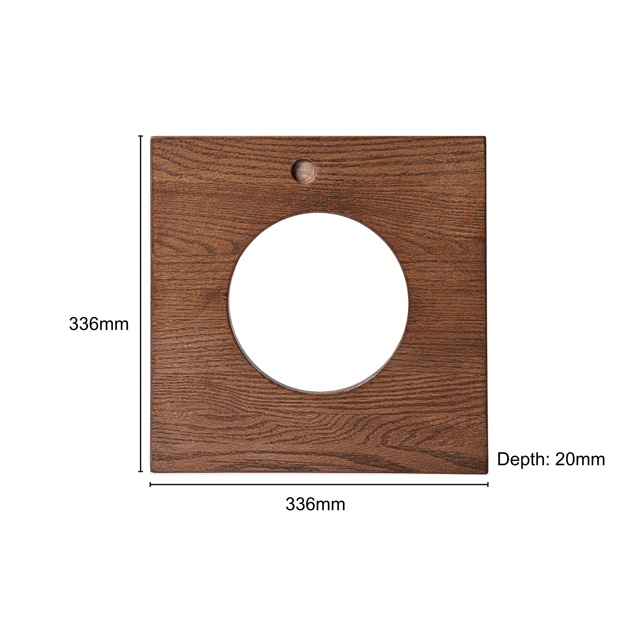 Solidwood Gleam Round Cutout Bookcase Door, Walnut Oak