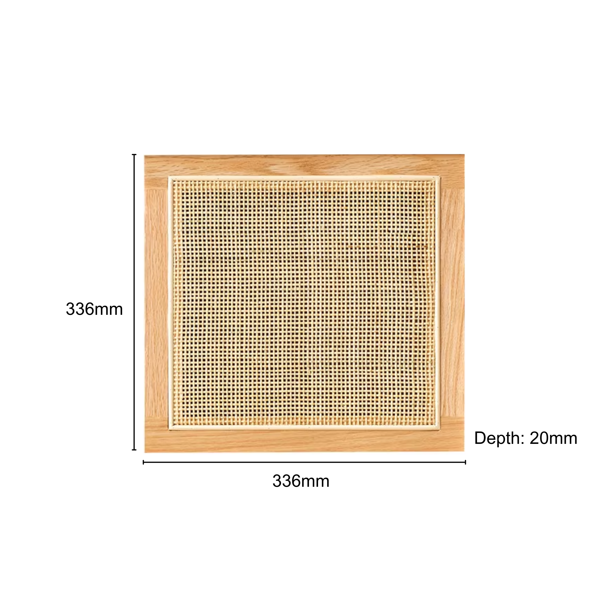 Solidwood Gleam Rattan Bookcase Door, Oak