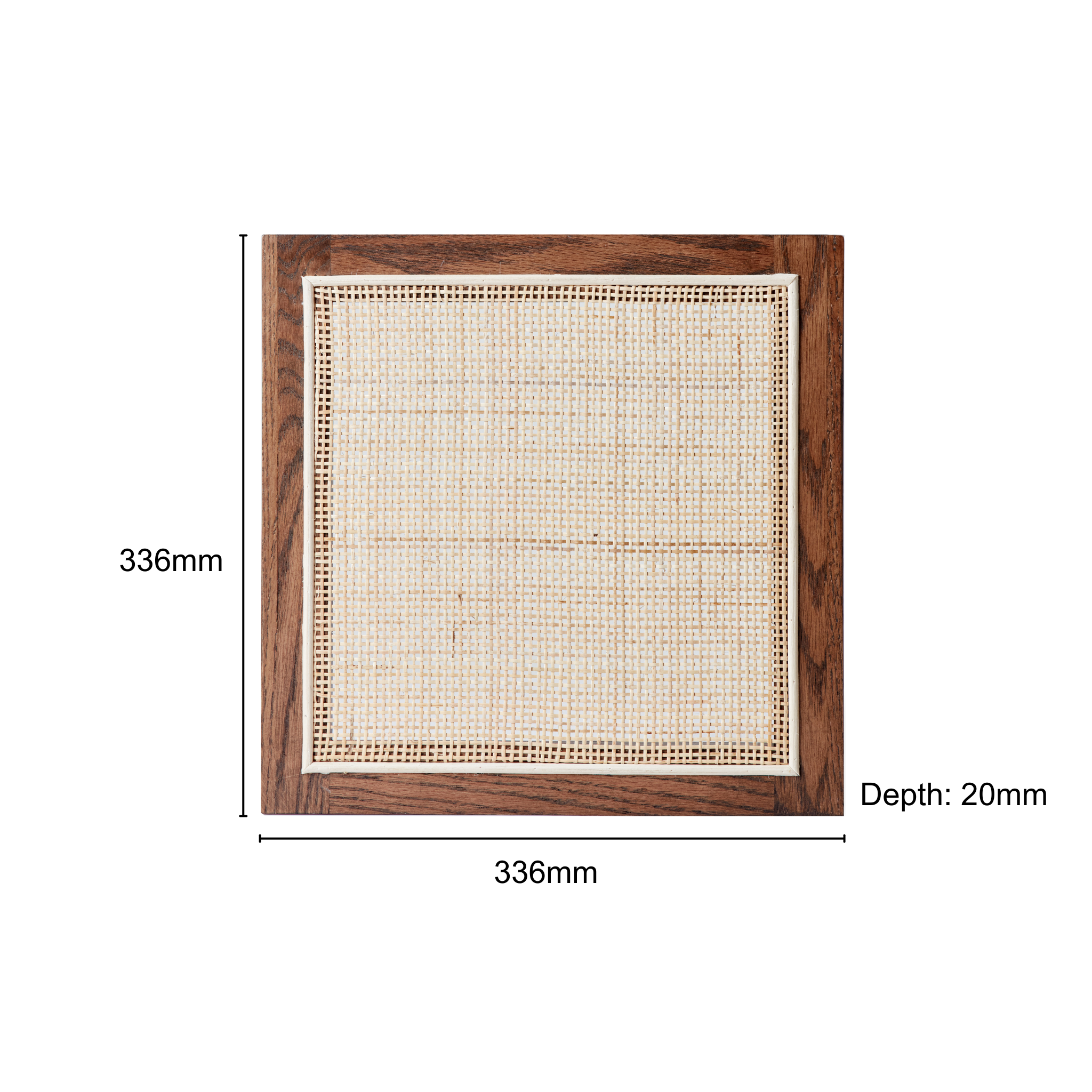 Solidwood Gleam Rattan Bookcase Door, Walnut Oak