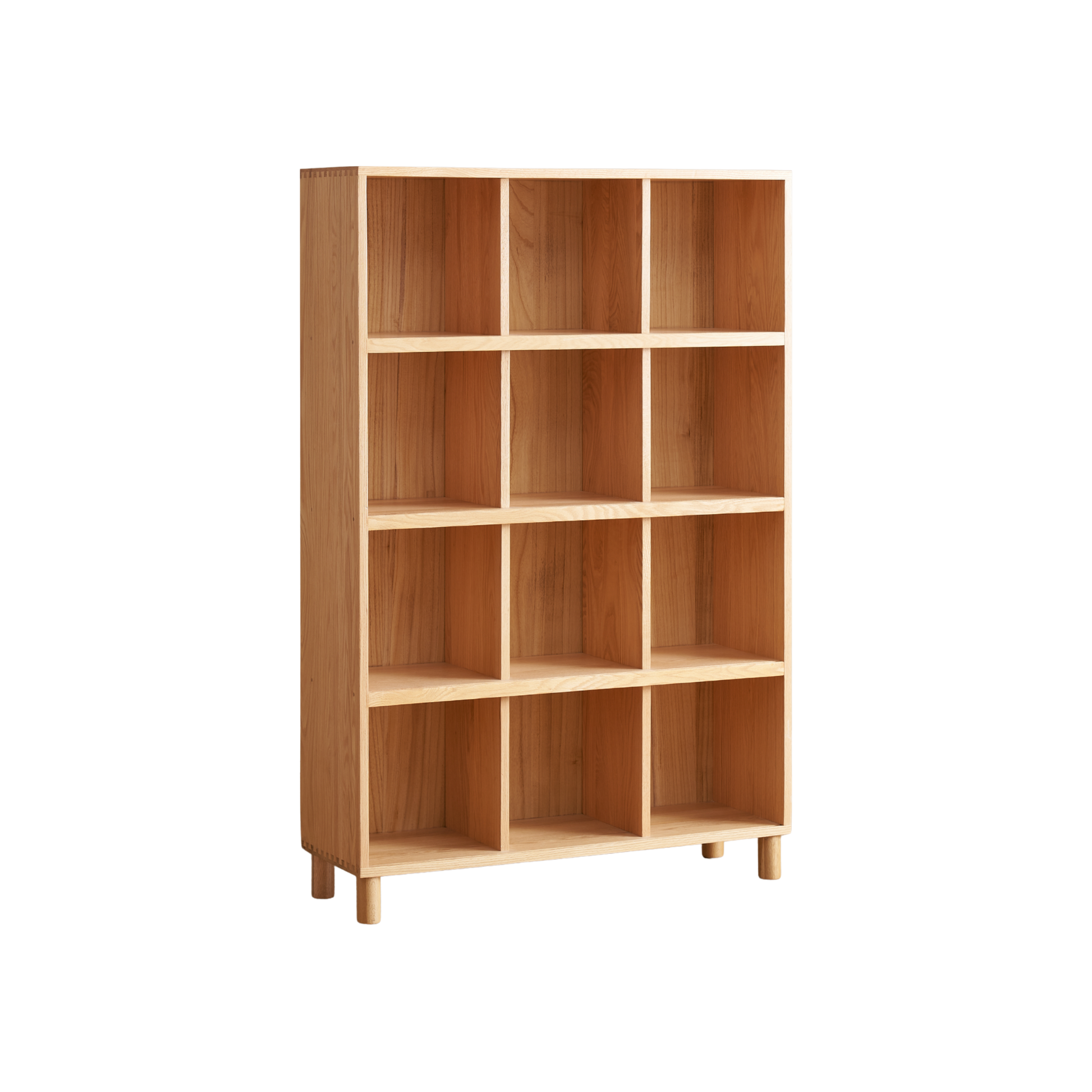 Solidwood Gleam 15-Cube Cube Bookcase with 6 Doors, Oak